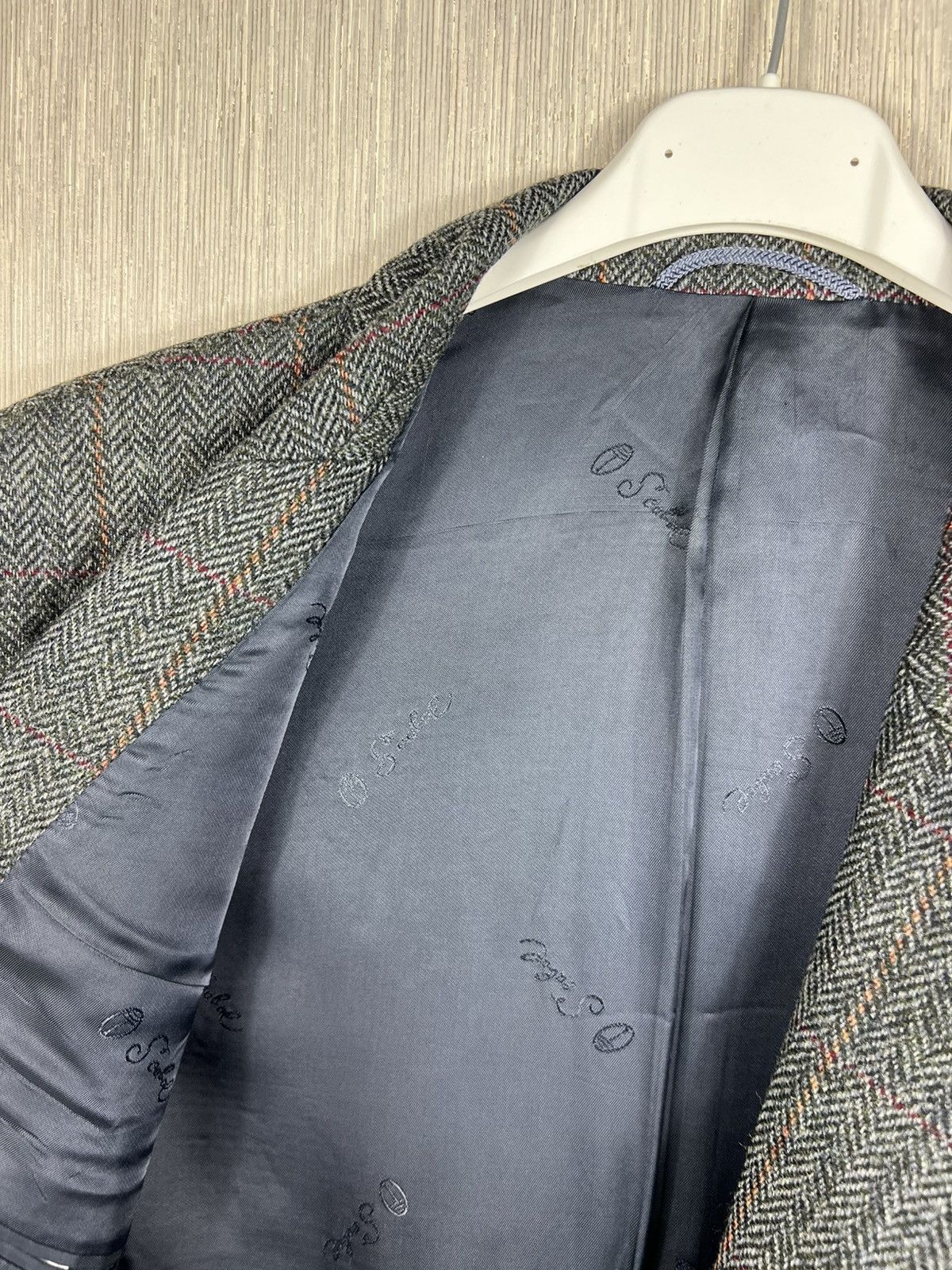 SCABAL Vintage 80s Scabal wool herringbone blazer jacket tweed Size US L / EU 52-54 / 3 - 22 Thumbnail