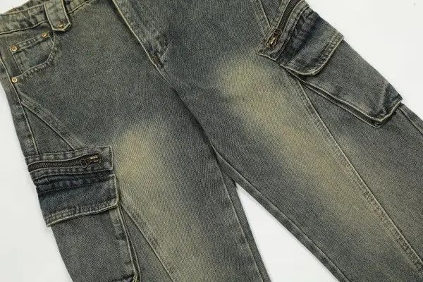 Japanese Brand Iken American hip-hop loose flared casual cargo jeans Size US 32 / EU 48 - 5 Thumbnail