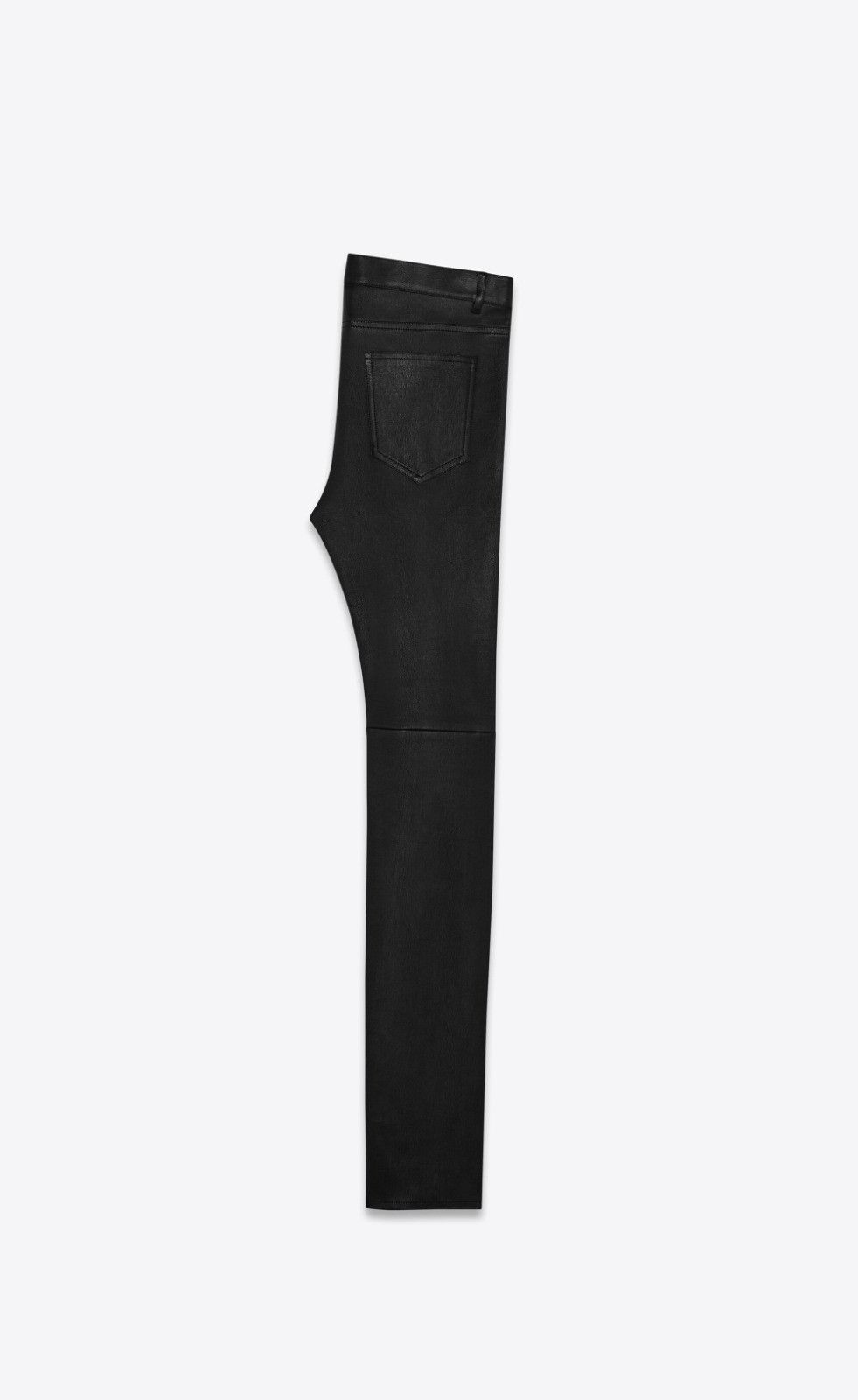 Saint Laurent Paris o1b1hav110425 Skinny Pants in Stretch Grained Leather Black Size US 32 / EU 48 - 2 Thumbnail