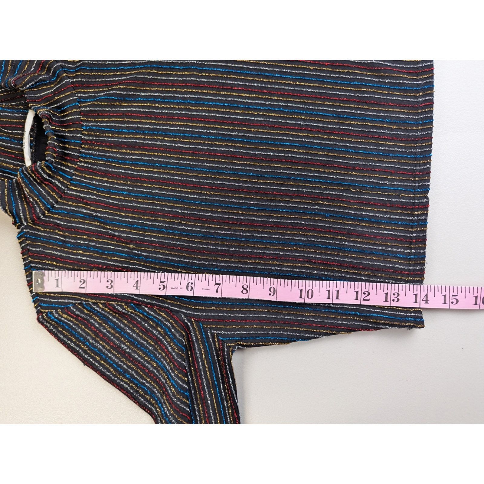 Other Cherry Mellow Cropped Turtleneck Black Shiny Stripe Metallic Size M / US 6-8 / IT 42-44 - 7 Thumbnail