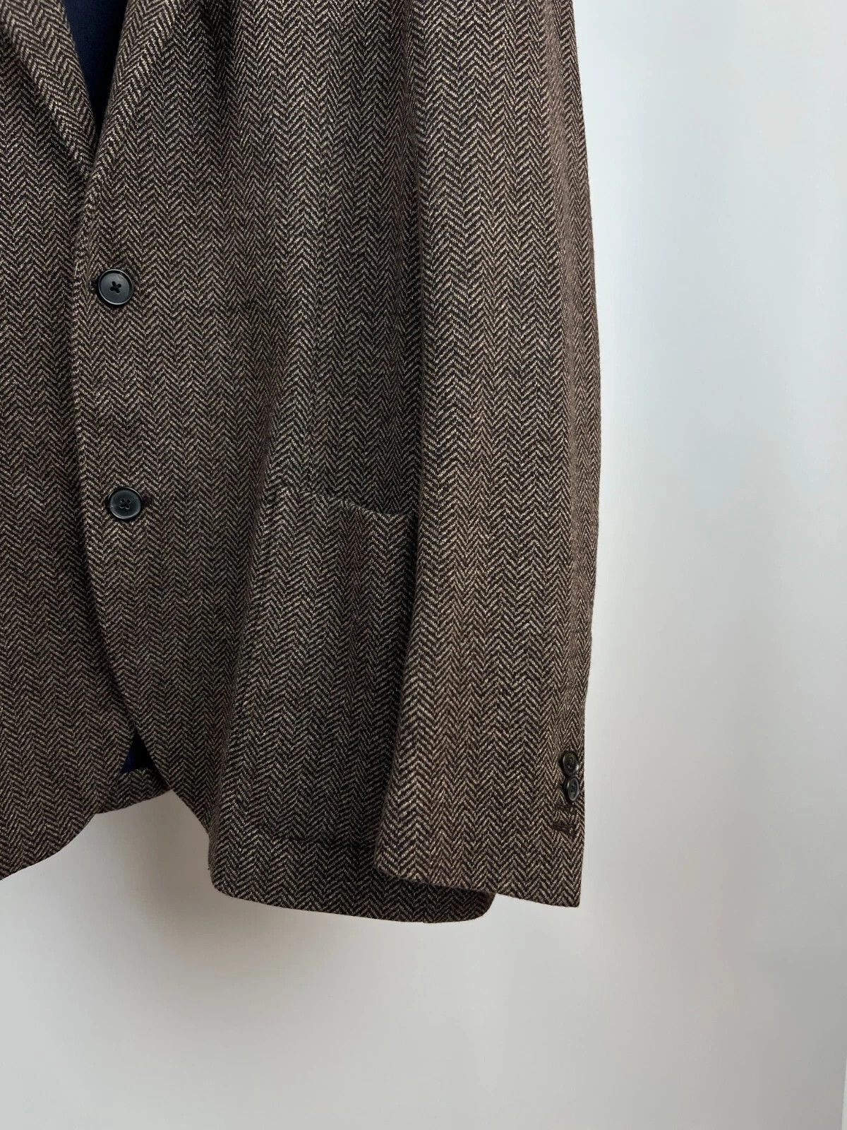 Corneliani Corneliani Wool Blend Herringbone Italian Blazer Jacket Size 44R - 9 Thumbnail