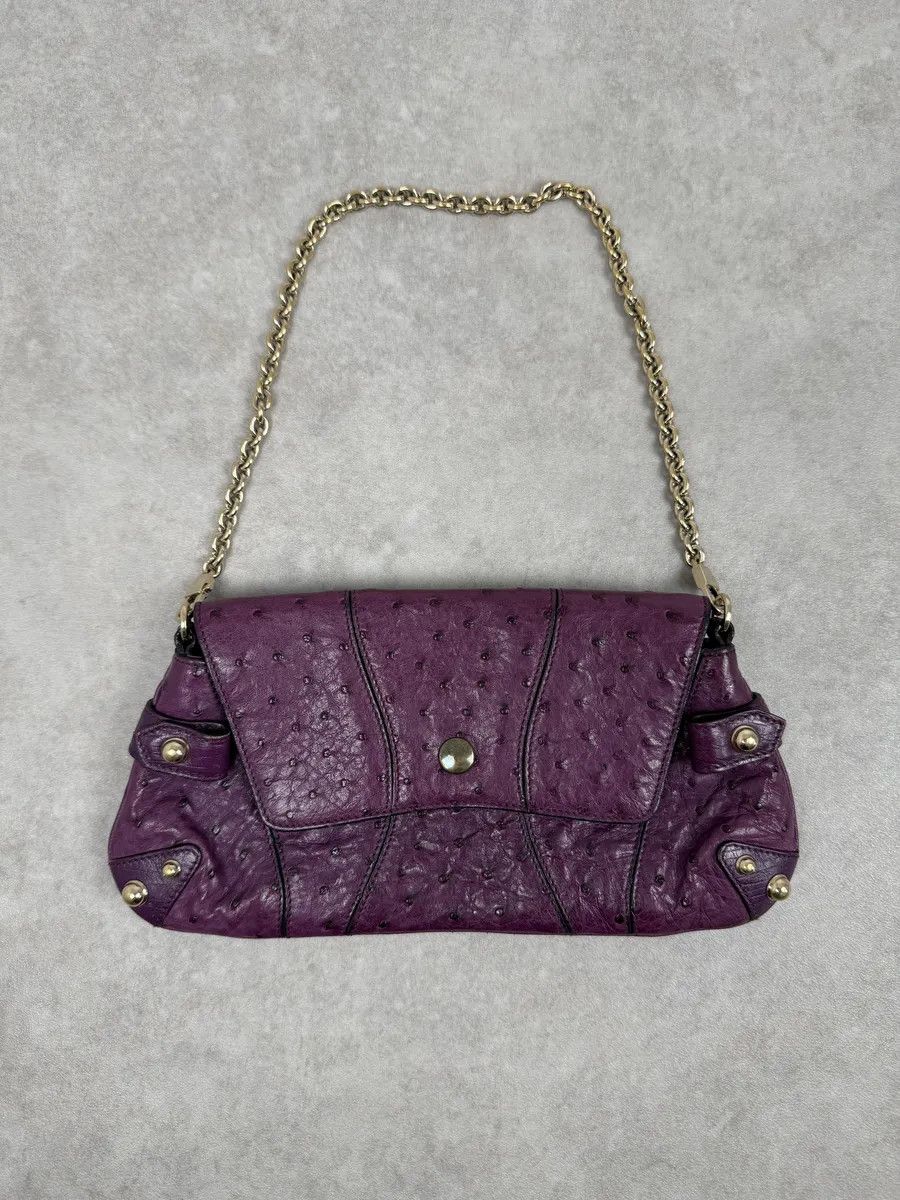Gucci AW2003 Gucci Purple Ostrich Leather Handle Clutch Bag Size ONE SIZE - 1 Thumbnail