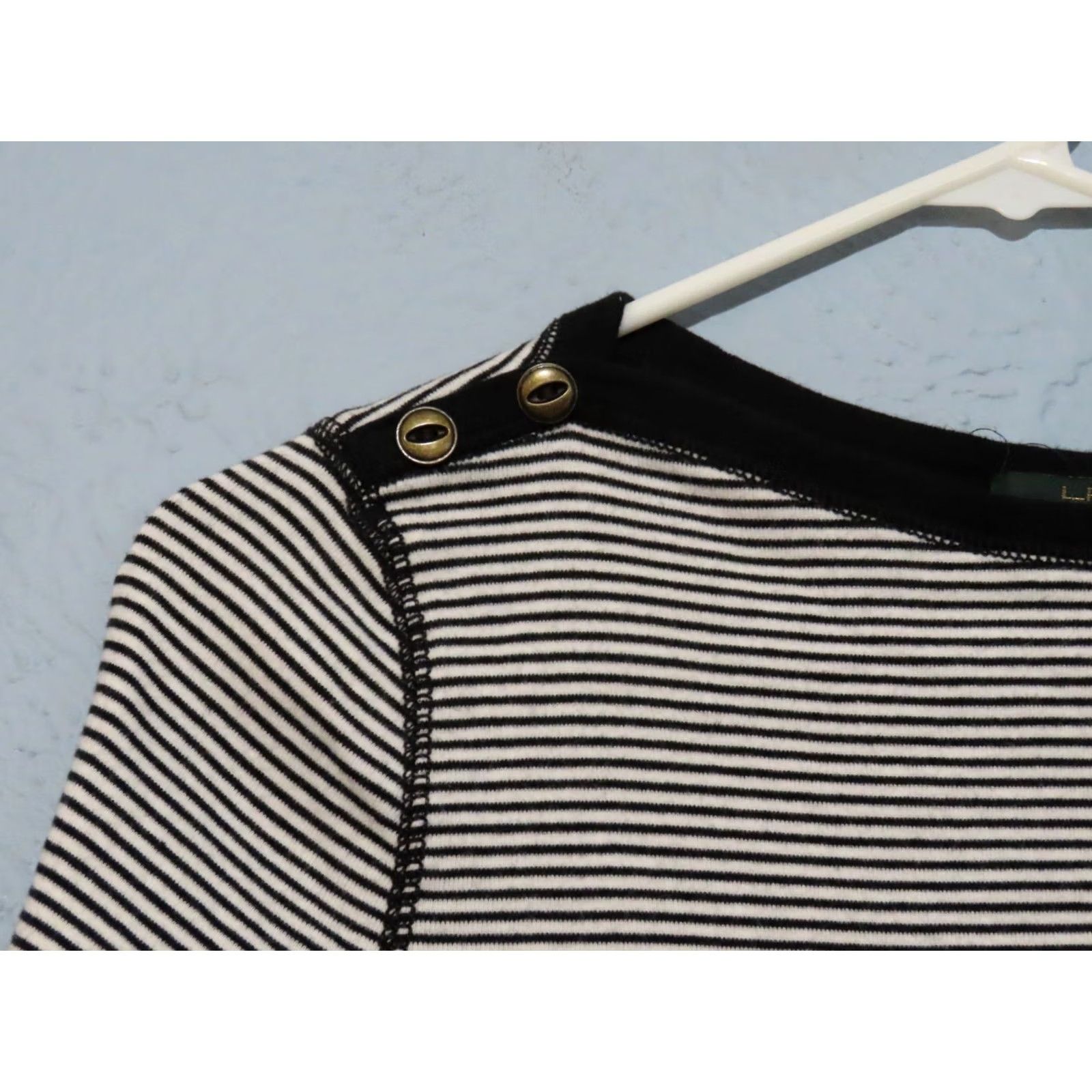 Ralph Lauren Ralph Lauren Black White Striped Knit Boat Neck 3/4 Sleeve Women’s M Top Size M / US 6-8 / IT 42-44 - 4 Thumbnail