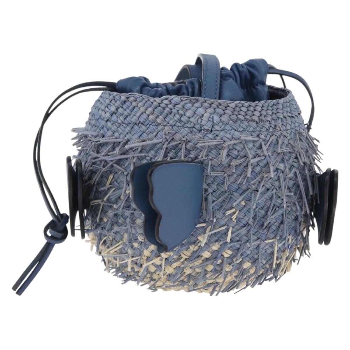 Loewe LOEWE Basket Bag Blow Fish Shoulder Bag Raffia Light Blue Size ONE SIZE - 2 Thumbnail