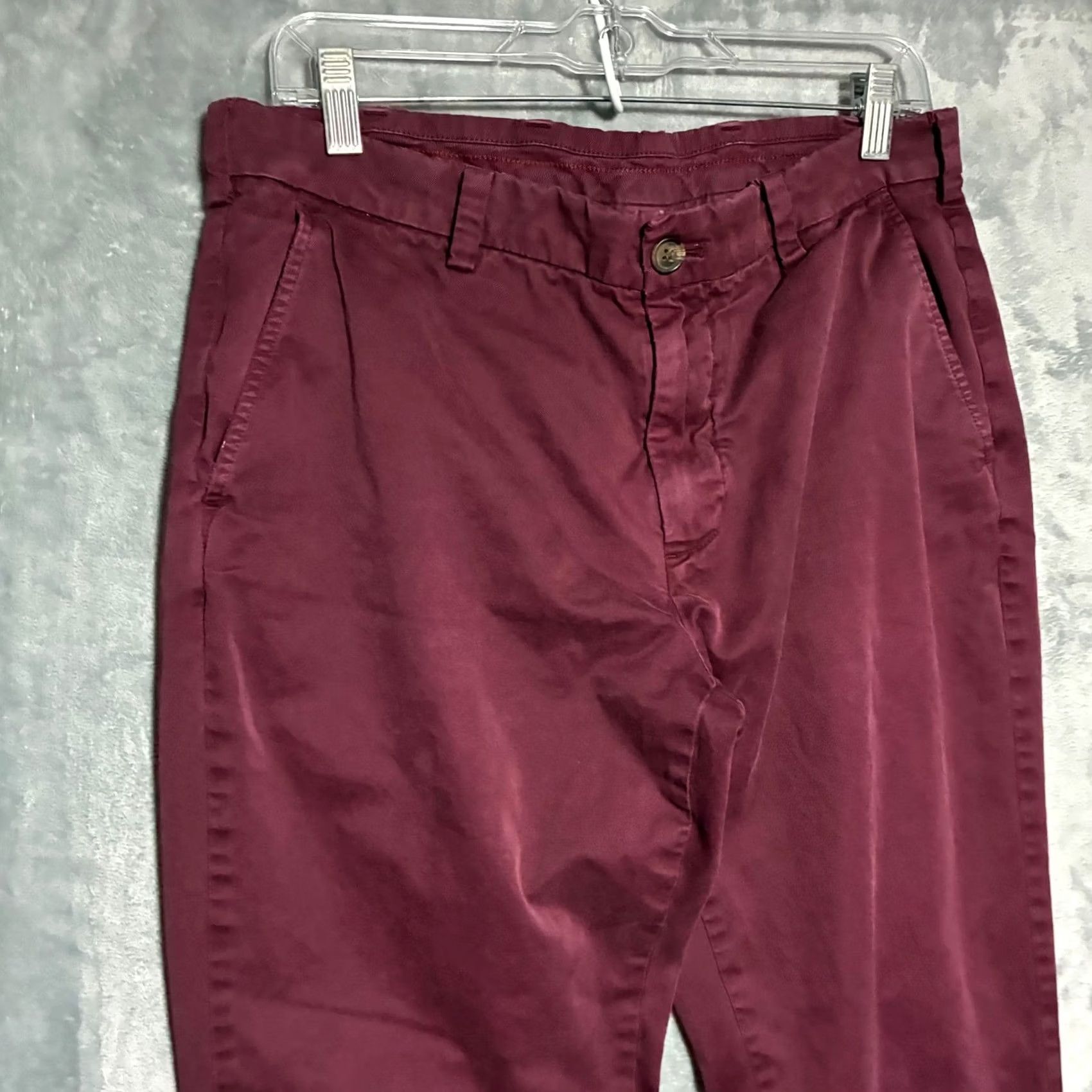 Brooks Brothers Brooks Brothers Red Fleece Chino Pants 34X32 Mens Burgundy Slim Straight 34 Red Solid Wool? Size US 34 / EU 50 - 3 Thumbnail
