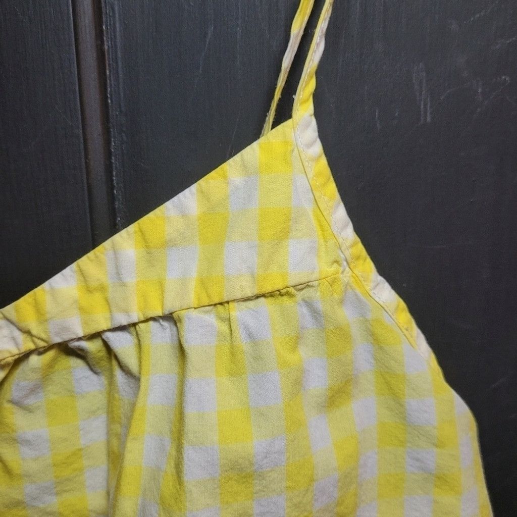 J.Crew J Crew, camisole top, yellow/white checks, medium, EUC Size L / US 10 / IT 46 - 3 Thumbnail