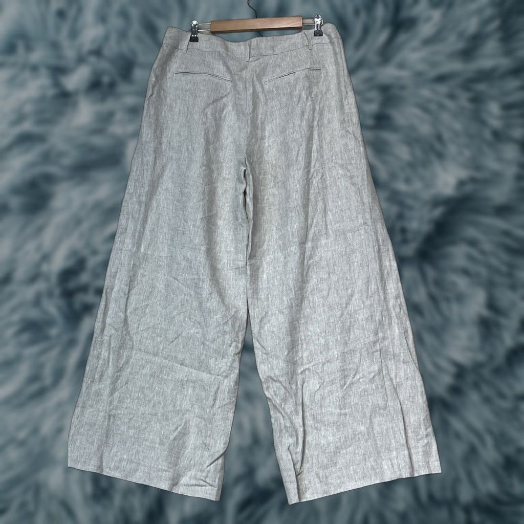 Reformation Reformation Womens Pants 12 Beige 100% Linen Wide-Leg Lightweight Casual Formal Travel Pockets Size 34" / US 12 / IT 48 - 1 Thumbnail