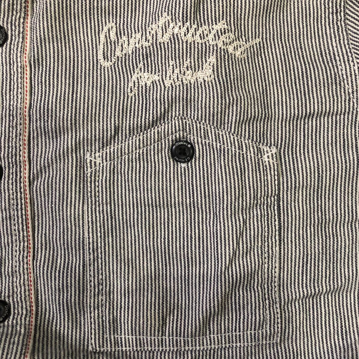 Dickies Selvedge hickory stripe work wear button up shirt