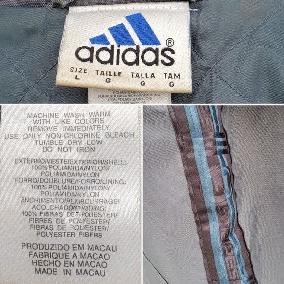 Adidas × Vintage Vintage 90s y2k Adidas Logo Gray Varsity Stripes Oversized Size US L / EU 52-54 / 3 - 3 Thumbnail