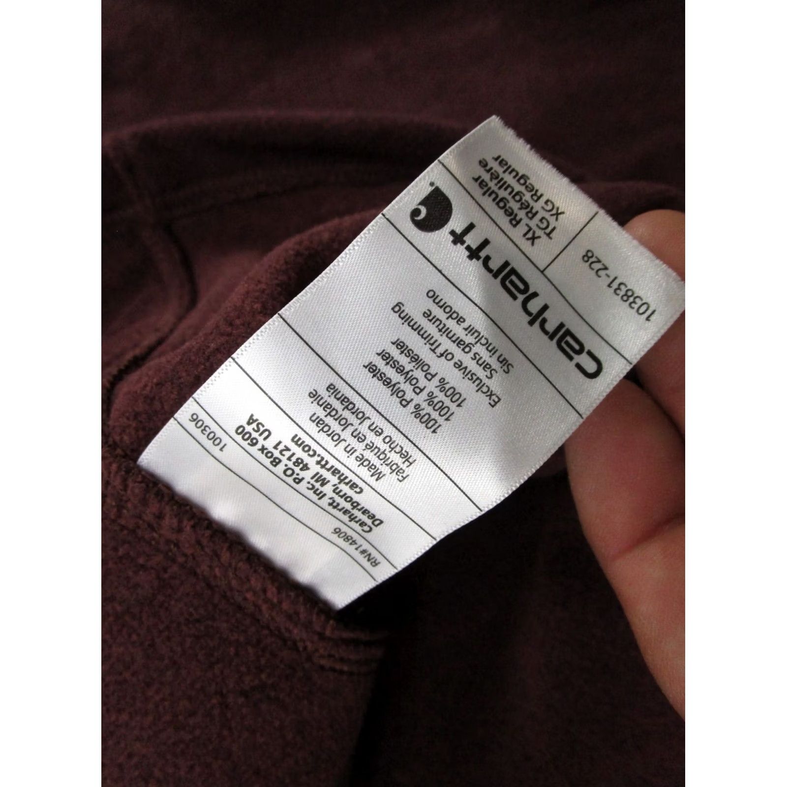 Carhartt Carhartt Dalton 1/2 Zip Fleece Sweatshirt Jacket Mens XL Maroon Red 90s Classic Outdoor Hiking Hunting Size US XL / EU 56 / 4 - 5 Thumbnail