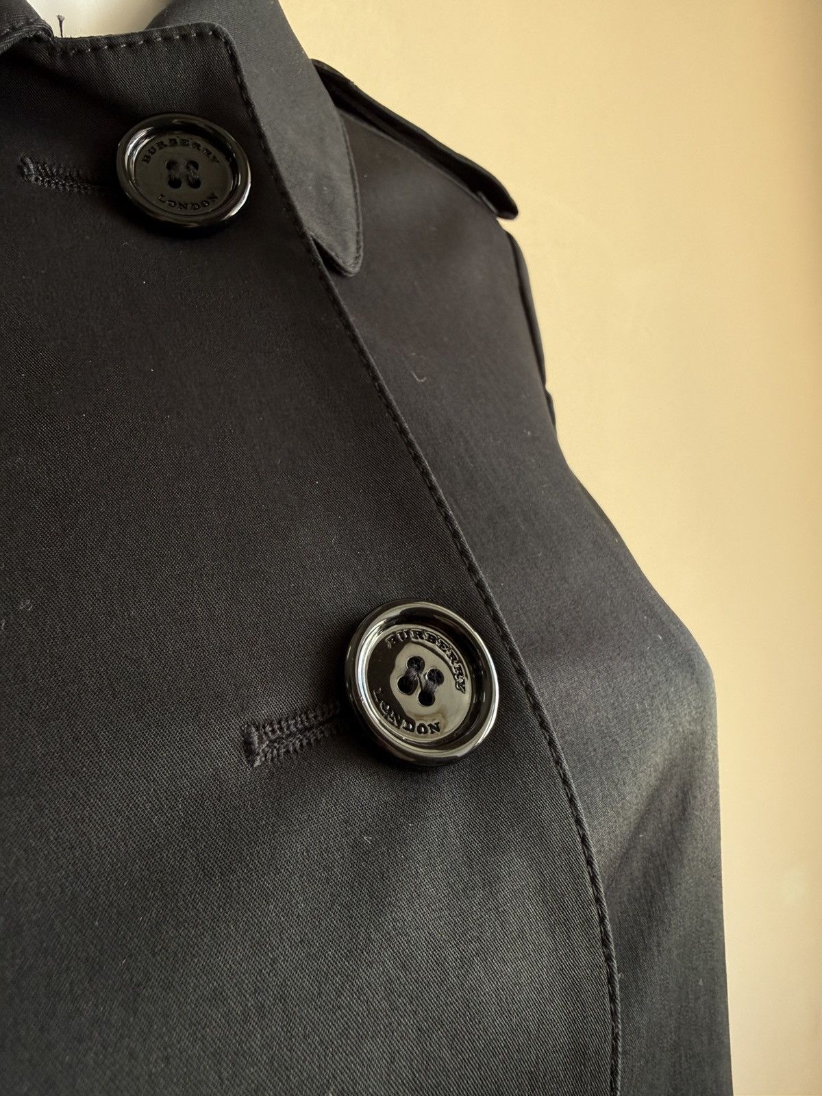 Burberry Burberry London Black Cotton Trench Coat Jacket Nova Check Size S / US 4 / IT 40 - 6 Thumbnail