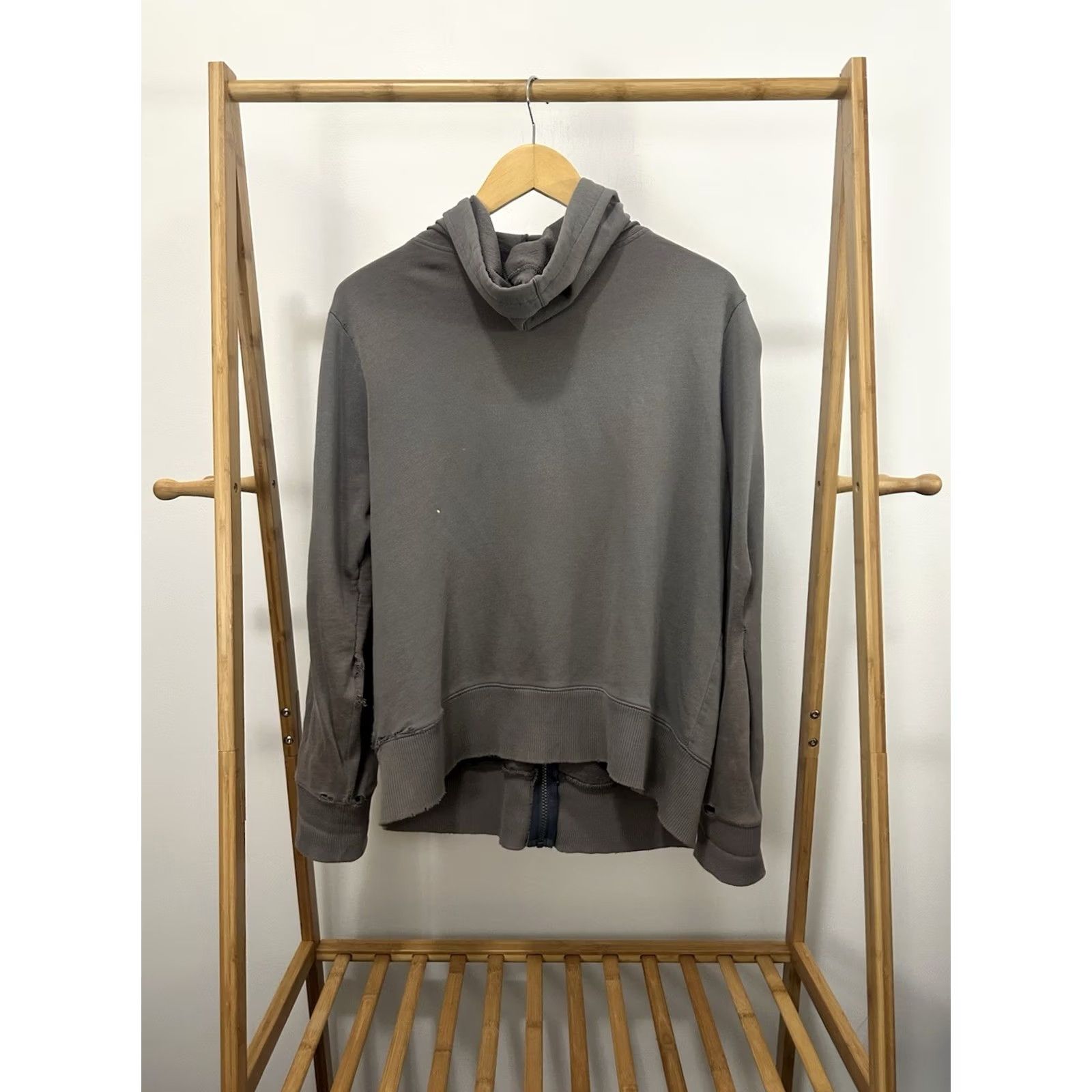 Thrasher VTG Y2K Grunge Distressed Thrashed Worn Women's Full Zip Hoodie Sweatshirt Sz L Gray Size L / US 10 / IT 46 - 2 Thumbnail