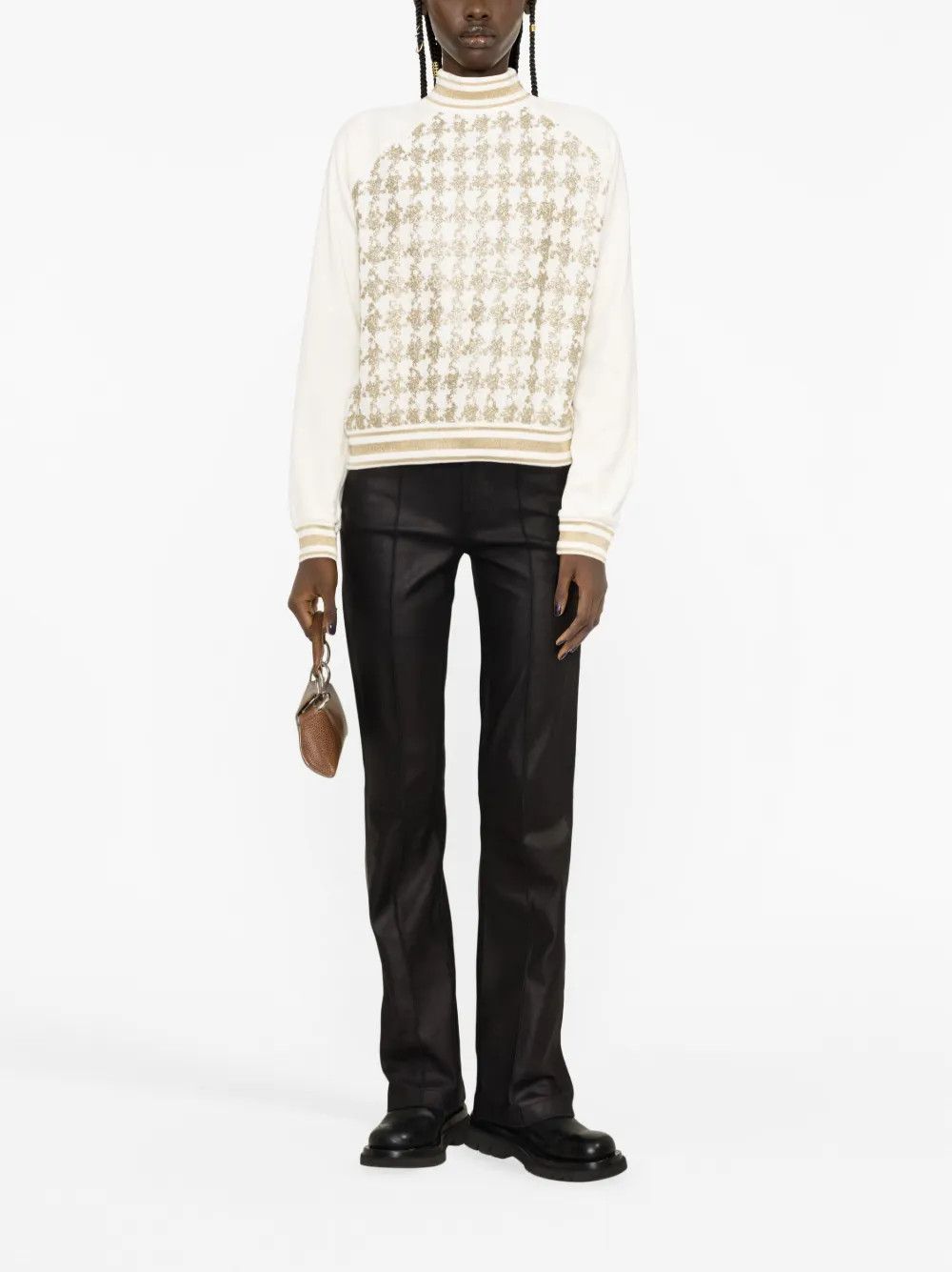 Balmain o1y0625 Glitter Sweatshirt in Ivory Size M / US 6-8 / IT 42-44 - 4 Thumbnail