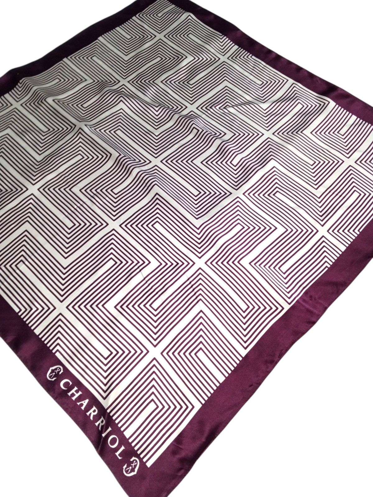 Other CHARRIOL SWISS GENEVA Geometric Cross Purple Silk Scarf Size ONE SIZE - 3 Thumbnail