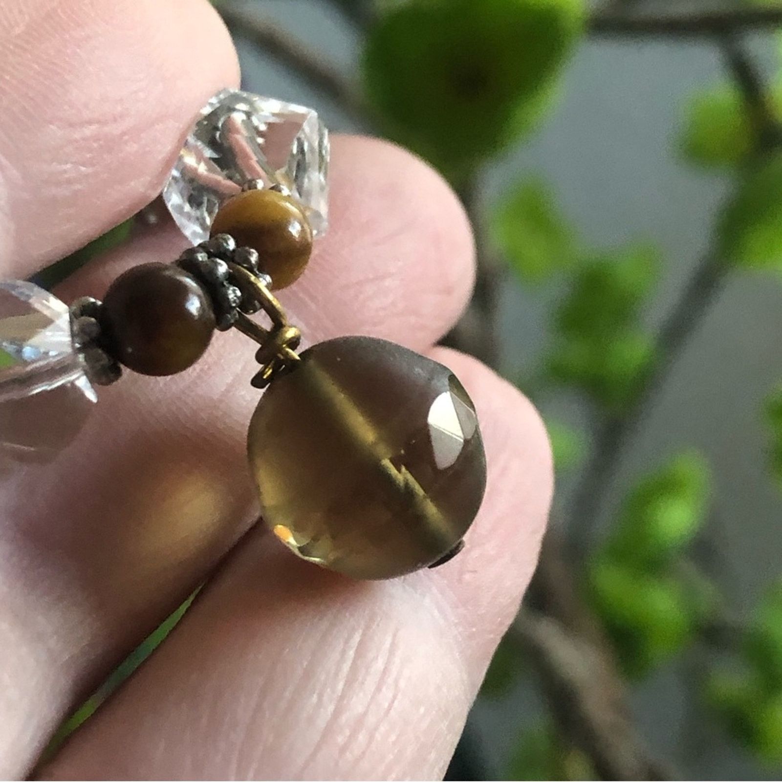 Handmade Handcrafted repurpose unique facet mookaite Pearl necklace Size ONE SIZE - 10 Thumbnail