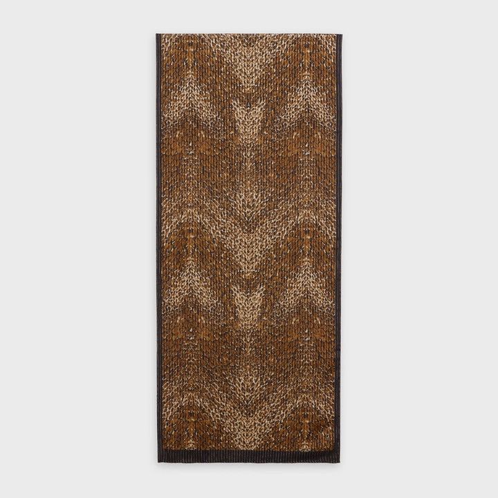 Celine o1bcso1str0924 Size: OS / Scarf In Printed Lurex Silk Fauve Size ONE SIZE - 1 Thumbnail