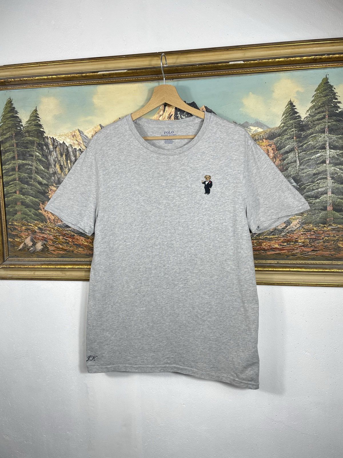 Polo Ralph Lauren × Ralph Lauren Polo Ralph Lauren grey t-shirt tee embroidery bear teddy Size US M / EU 48-50 / 2 - 2 Thumbnail