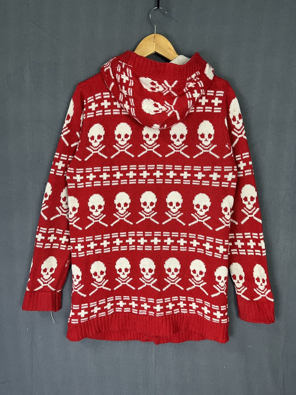 Aran Isles Knitwear × Seditionaries Skull Knit Cardigan Hoodie Sweater Size US M / EU 48-50 / 2 - 2 Thumbnail