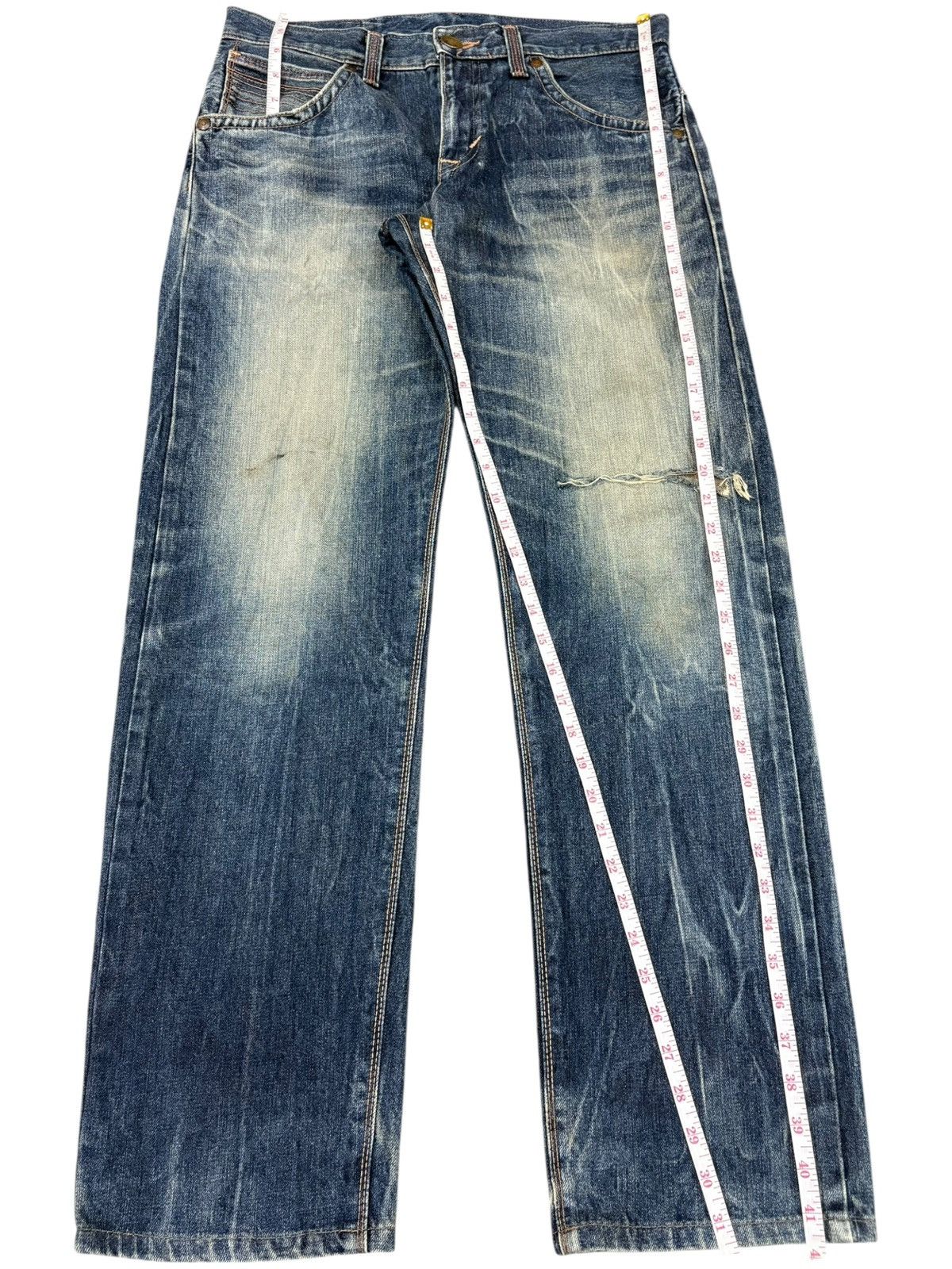 Edwin Exclusive Vintage Edwin Faded Wash Distress Loose Jeans Size US 34 / EU 50 - 11 Thumbnail