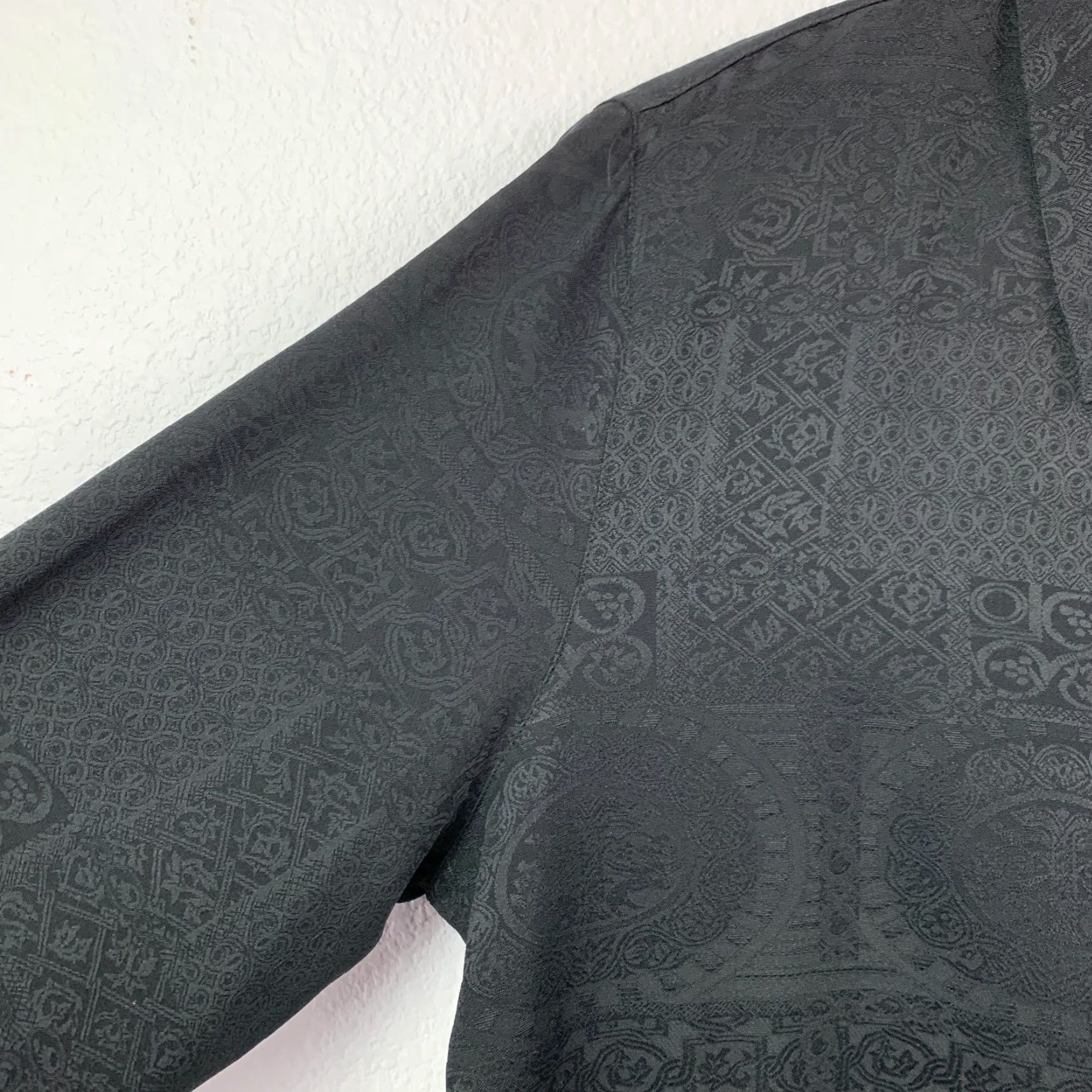 Vintage VINTAGE Christie & Jill Blouse Oversized Black Jacquard Button Shirt L Long Sleeve Women"} Size L / US 10 / IT 46 - 2 Thumbnail