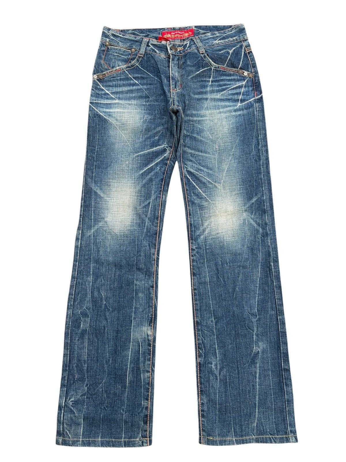 Tornado Mart RED PEPPER RUSTY CLAWNMARK JAPANESE PUNK DISTRESSED DENIM Size US 32 / EU 48 - 3 Thumbnail
