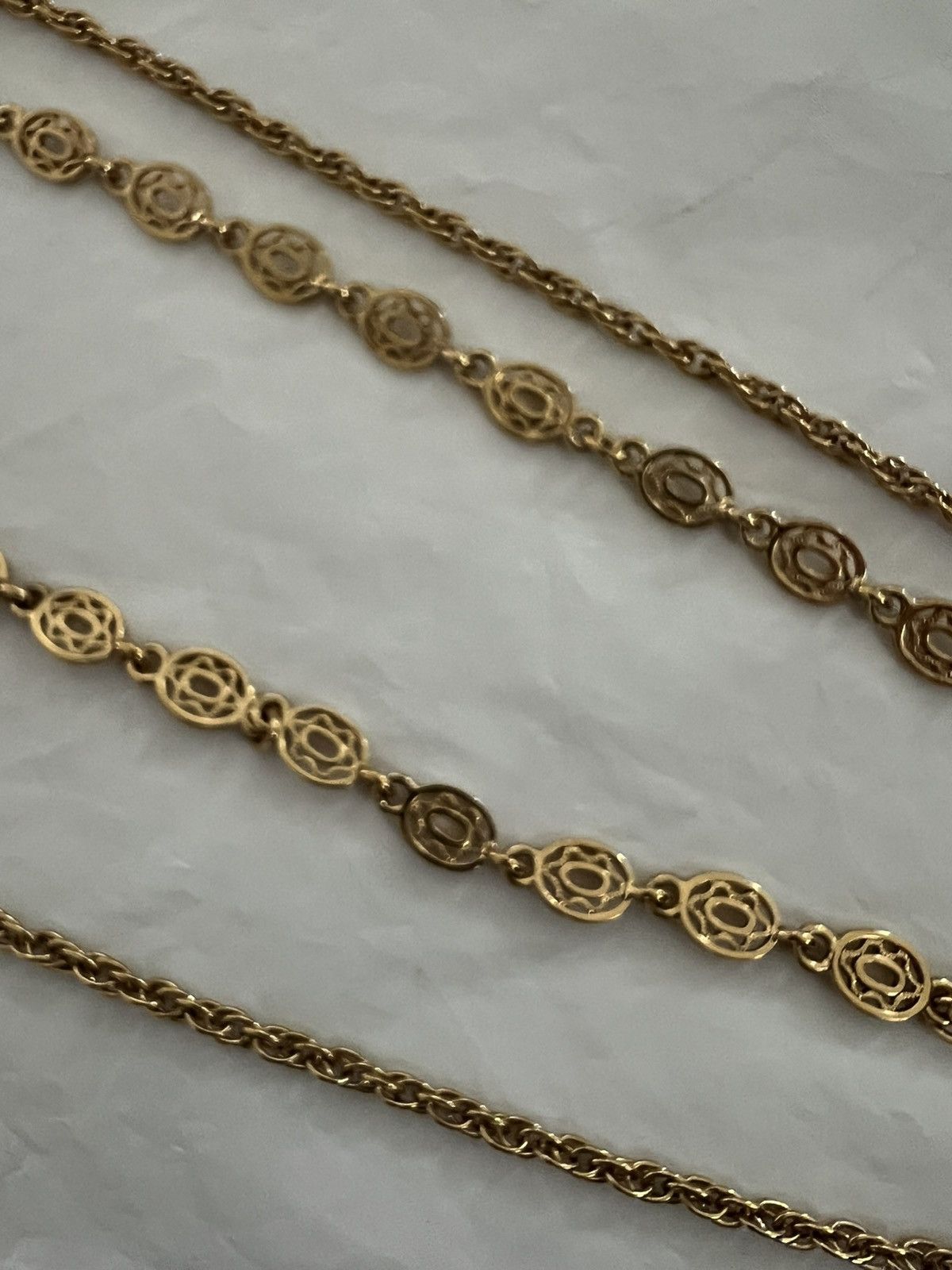 Monet VTG Monet 52” Double Strand Gold Tone Oval Link Necklace Size ONE SIZE - 5 Thumbnail