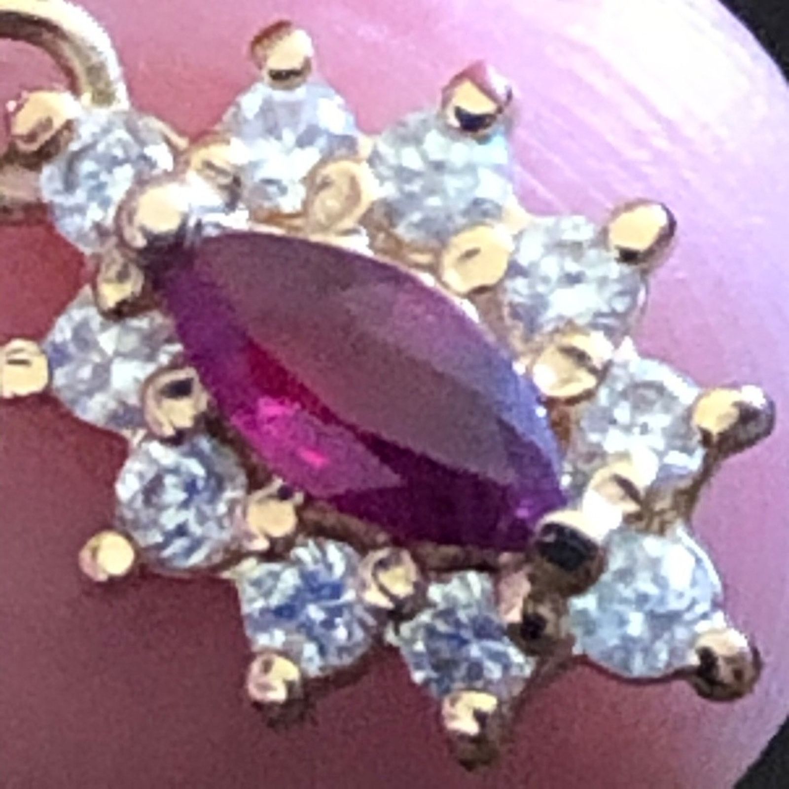 Vintage Vintage gold vermeil ruby and diamond pendant Size ONE SIZE - 4 Thumbnail