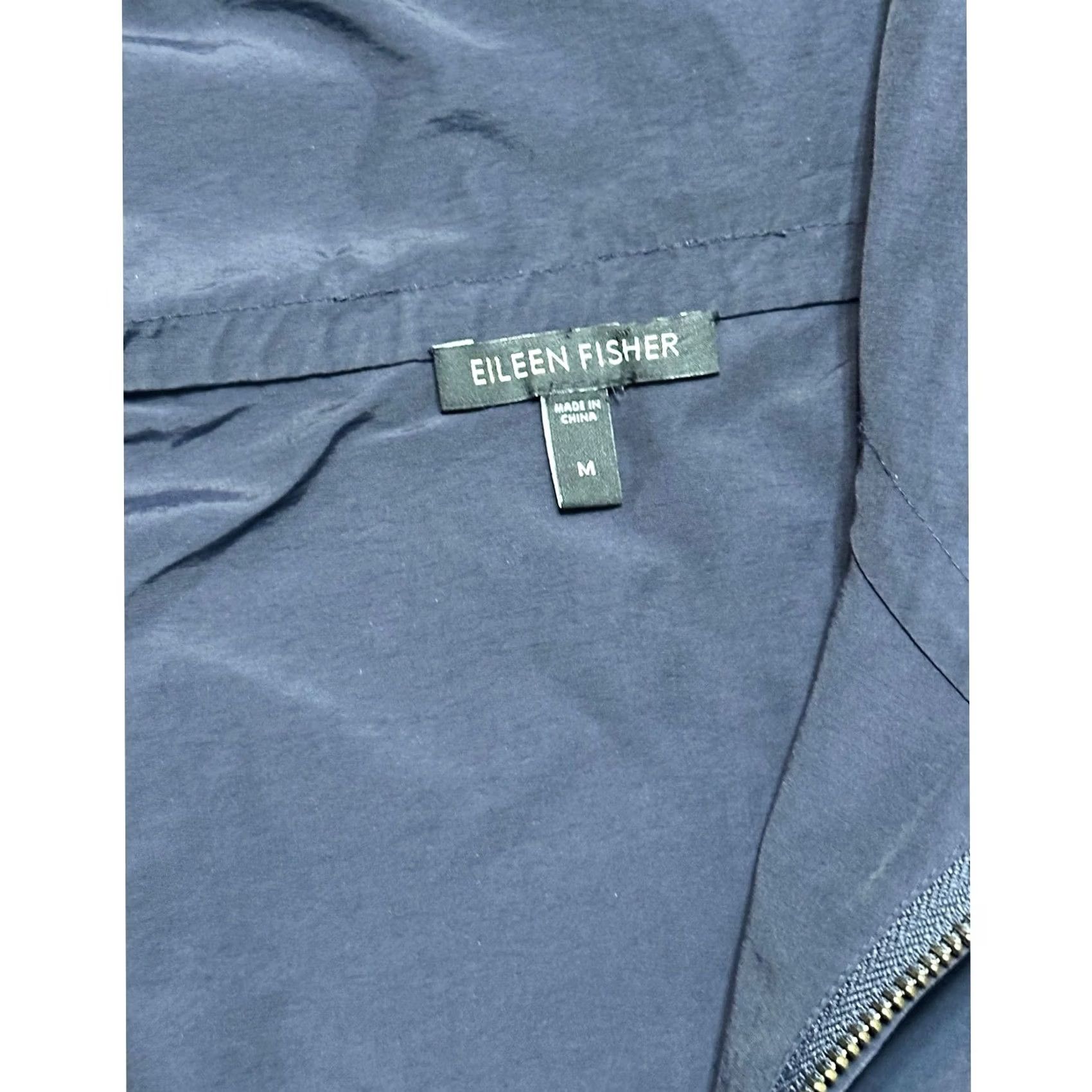 Eileen Fisher Eileen Fisher Women's Light Cotton Nylon Hooded Rain Jacket Blue M Jacket Size M / US 6-8 / IT 42-44 - 3 Thumbnail