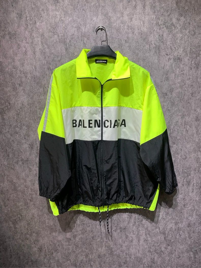 Balenciaga size 37 Neon Yellow Contrast Waterproof Jacket