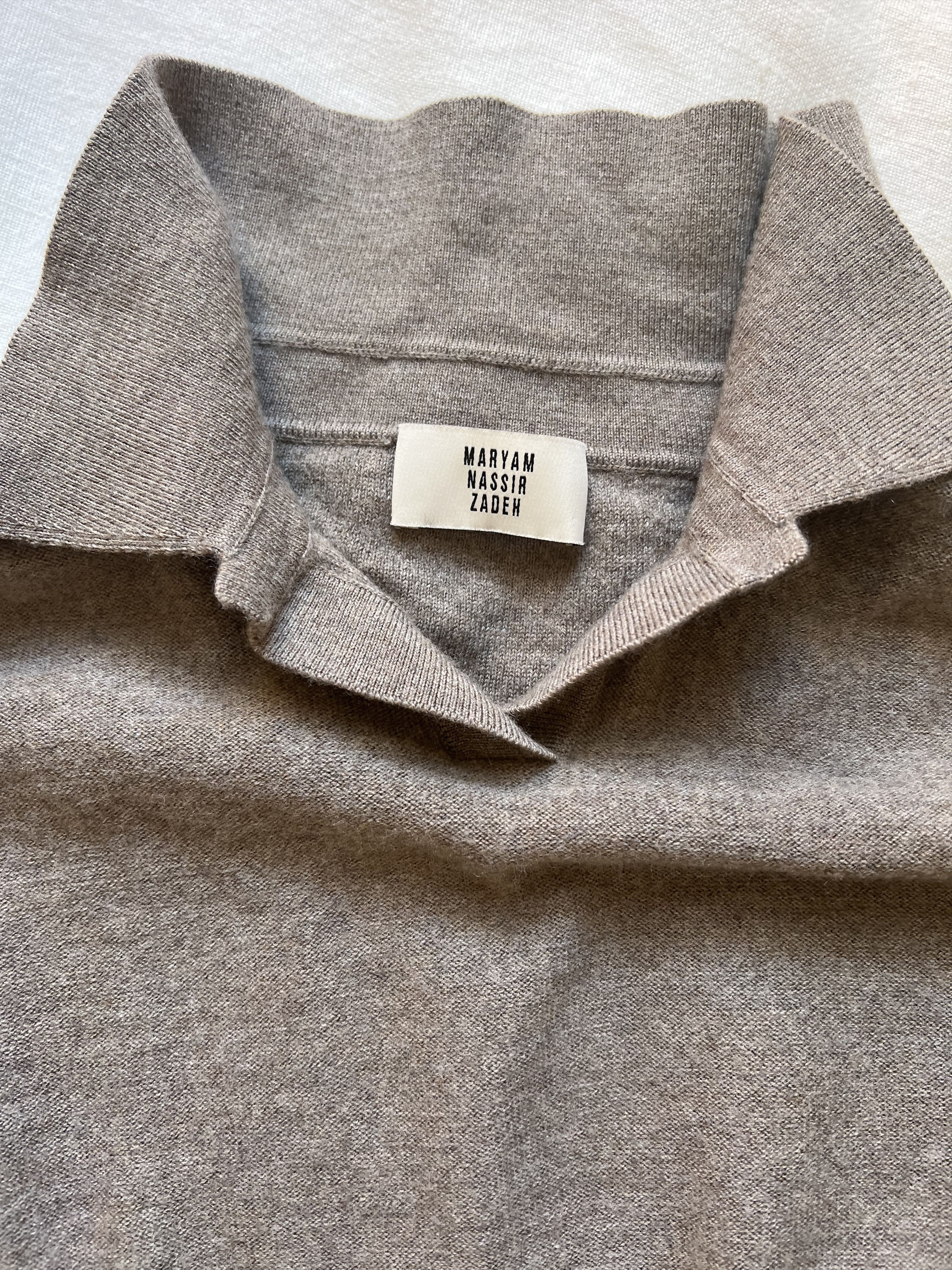 Maryam Nassir Zadeh Beige M Maryam Nassir Zadeh Getty Merino Wool Sweater Polo Size M / US 6-8 / IT 42-44 - 6 Thumbnail