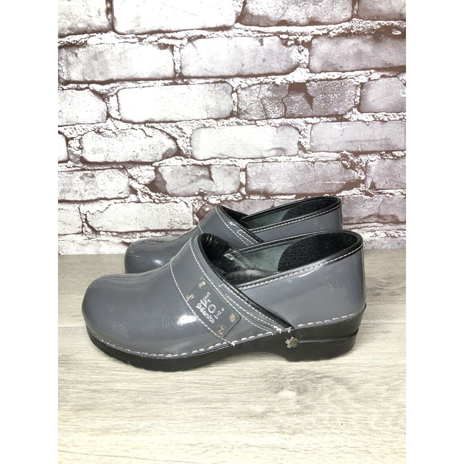 Other KOI by SANITA STEEL GRAY PATENT LEATHER CLOGS SHOES Women Sz Size US 9.5 / IT 39.5 - 1 Thumbnail