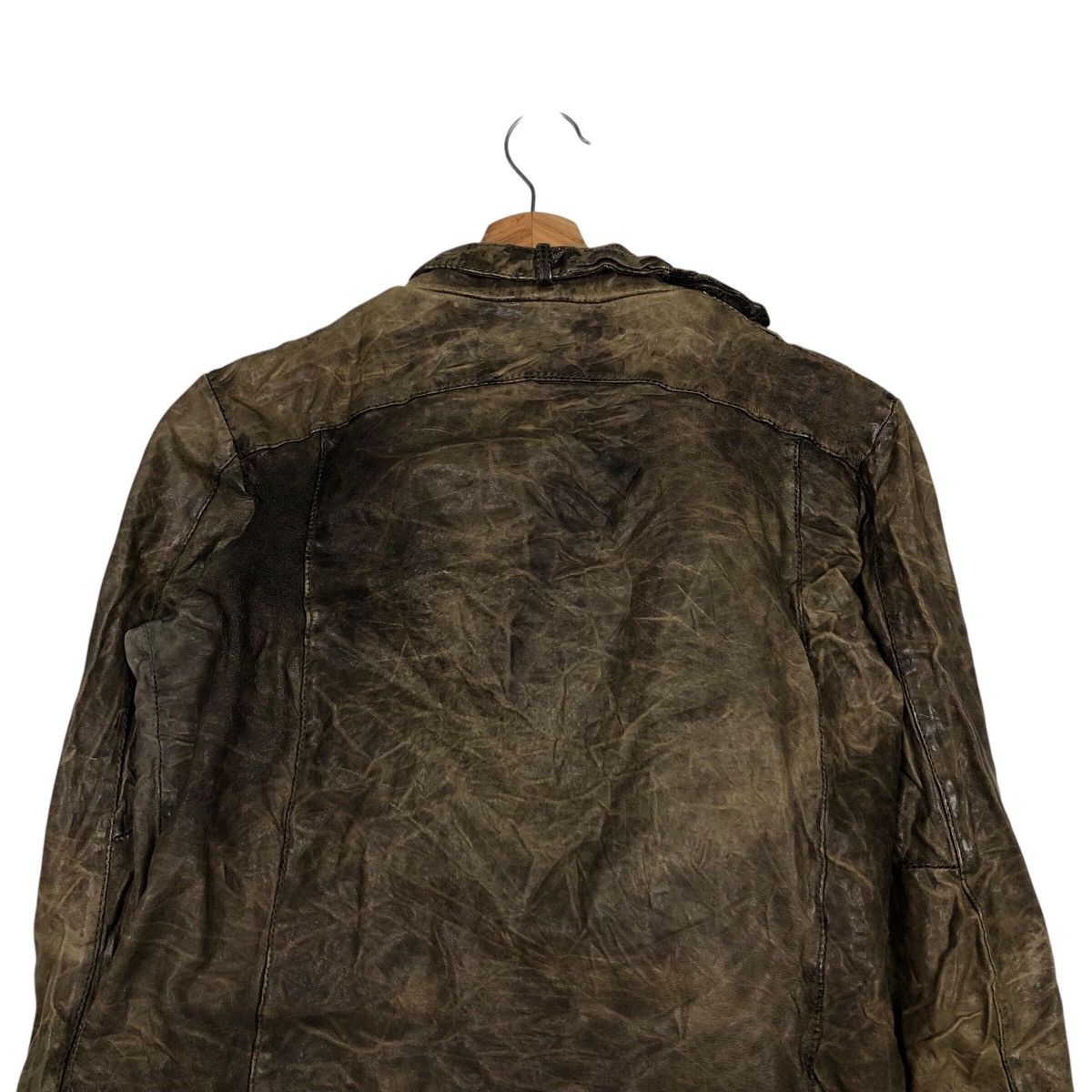 Giorgio Brato Biker Leather Jacket Asymmetrical Zipper Girgio Brato Italy Size L / US 10 / IT 46 - 10 Thumbnail