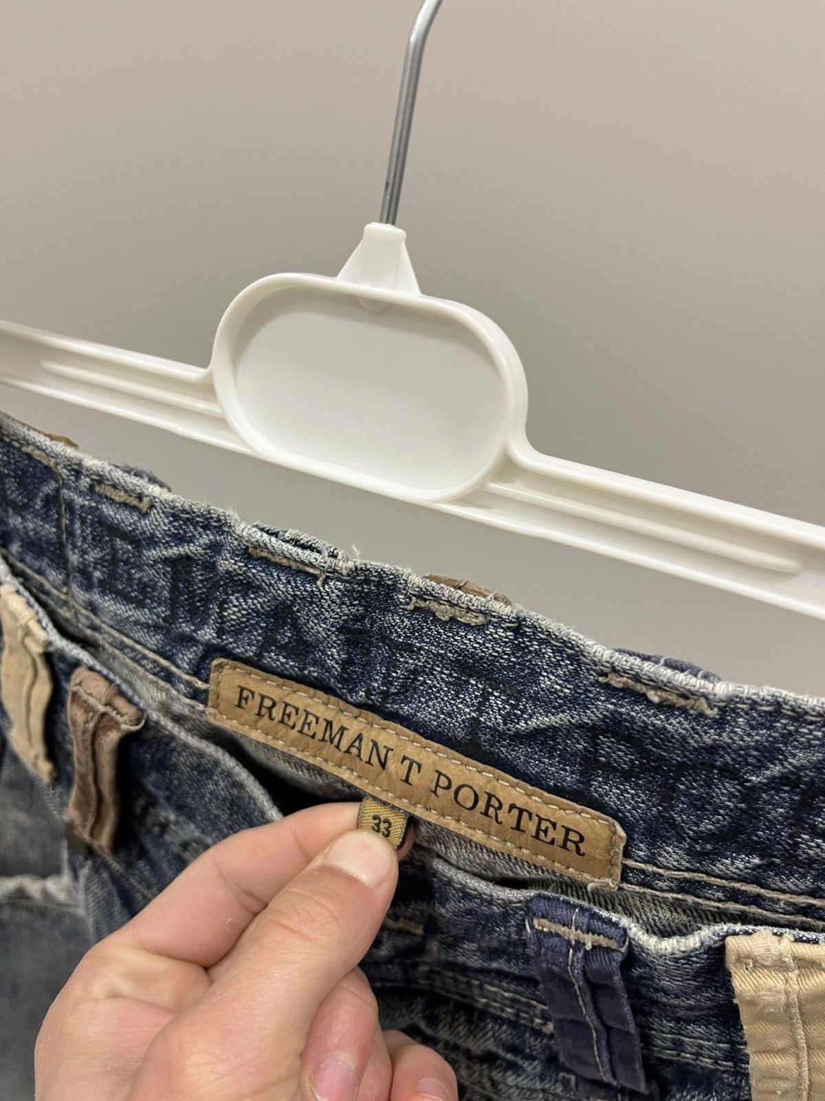 Japanese Brand FTP Vintage 90s Distressed Denim Jeans Blue Raw Hem Size 33 Size US 33 - 9 Thumbnail