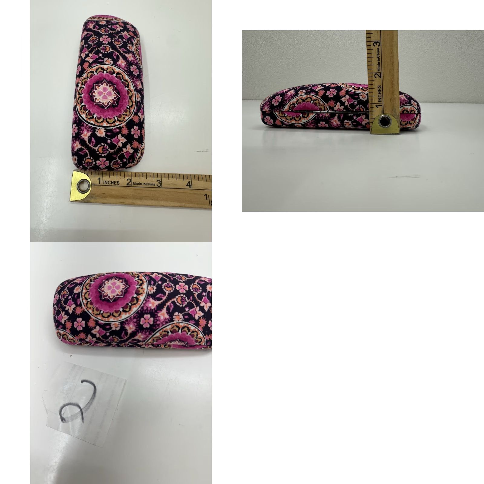 Vera Bradley Vera Bradley Raspberry Medallion Hardshell Glasses Case Eyeglasses Cover Clutch Unisex Adults Small Raspberry Paisley Vintage No Size ONE SIZE - 8 Thumbnail