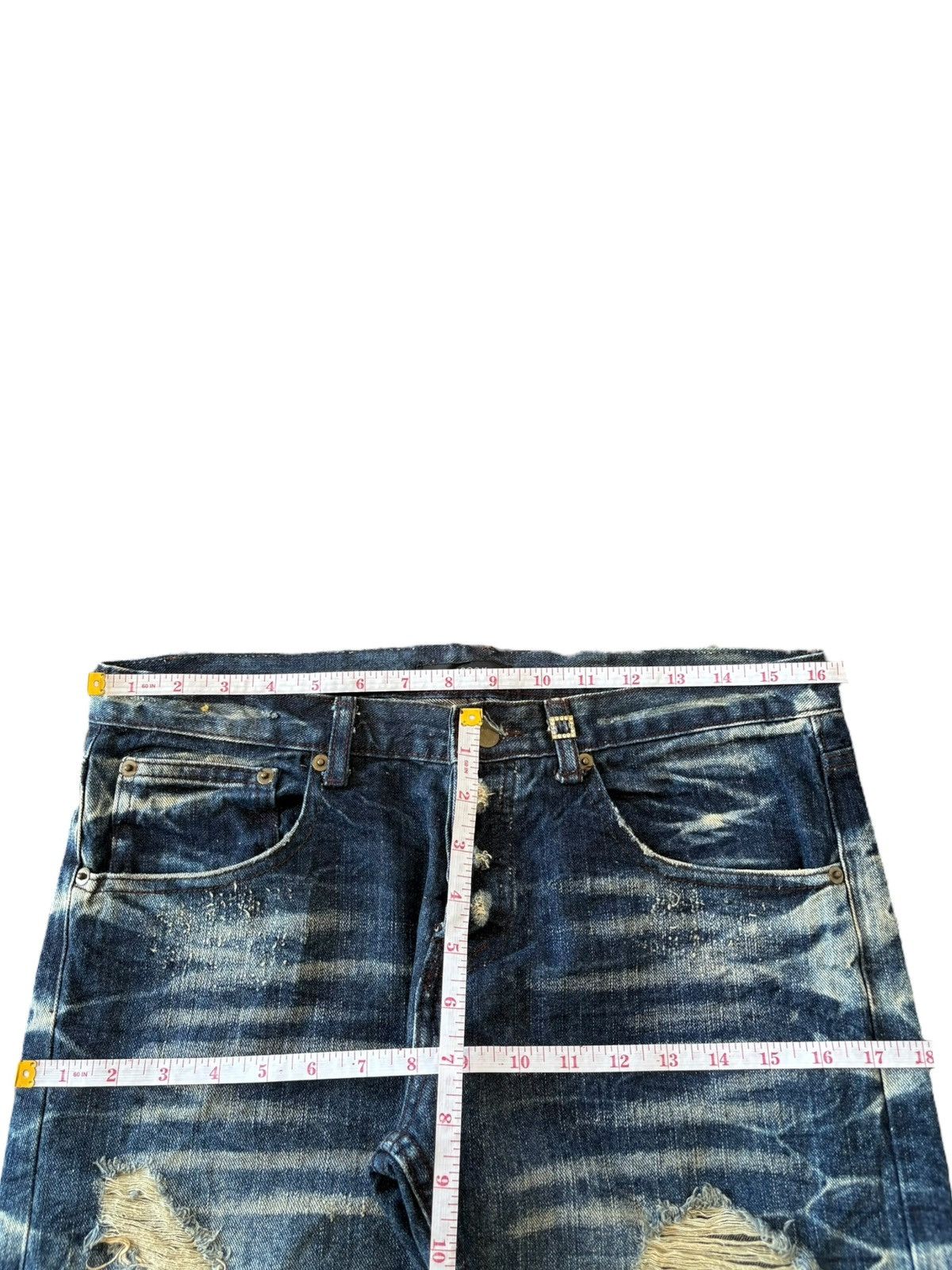 If Six Was Nine Vintage Japanese Brand Heavy Distress Bootcut Jeans Size 33" - 7 Thumbnail