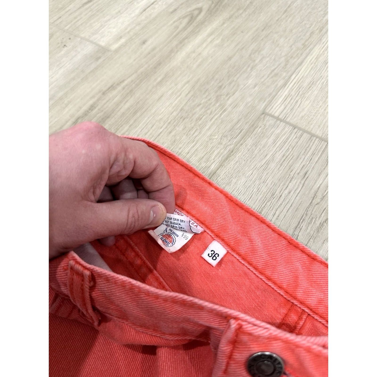 Calvin Klein VINTAGE Calvin Klein Jeans 35x35 USA MADE CK Red Denim Mens Jeans Size US 35 - 7 Thumbnail