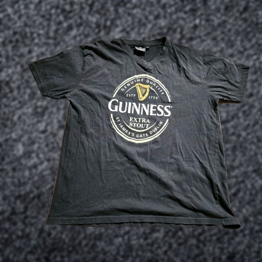Vintage Guinness Beer Distressed Graphic T Shirt Black Mens L Short Sleeve Size US L / EU 52-54 / 3 - 1 Thumbnail