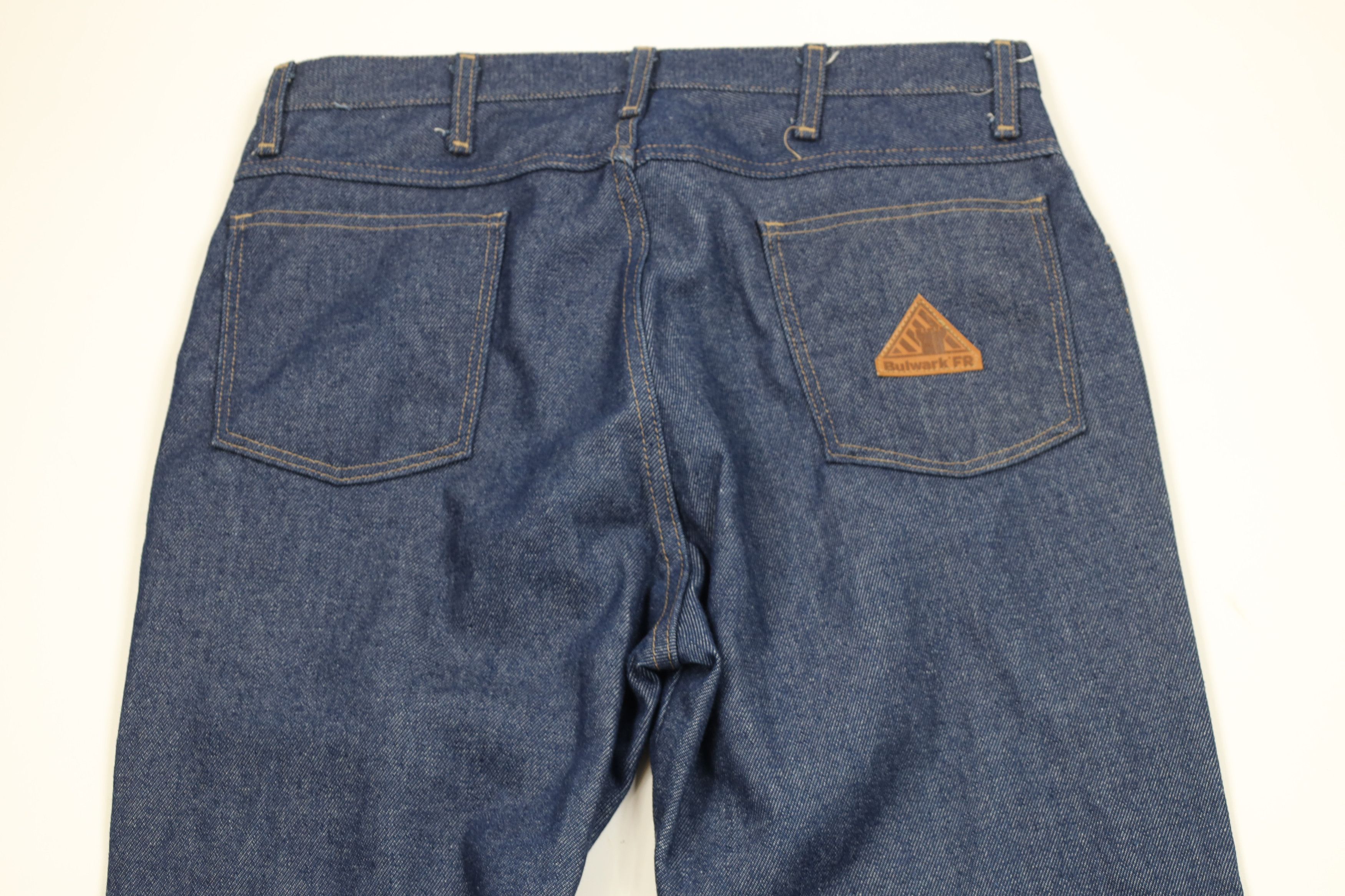 Vintage Vintage Bulwark FR Fire Flame Resistant Wide Leg Denim Jeans Size US 34 / EU 50 - 10 Thumbnail