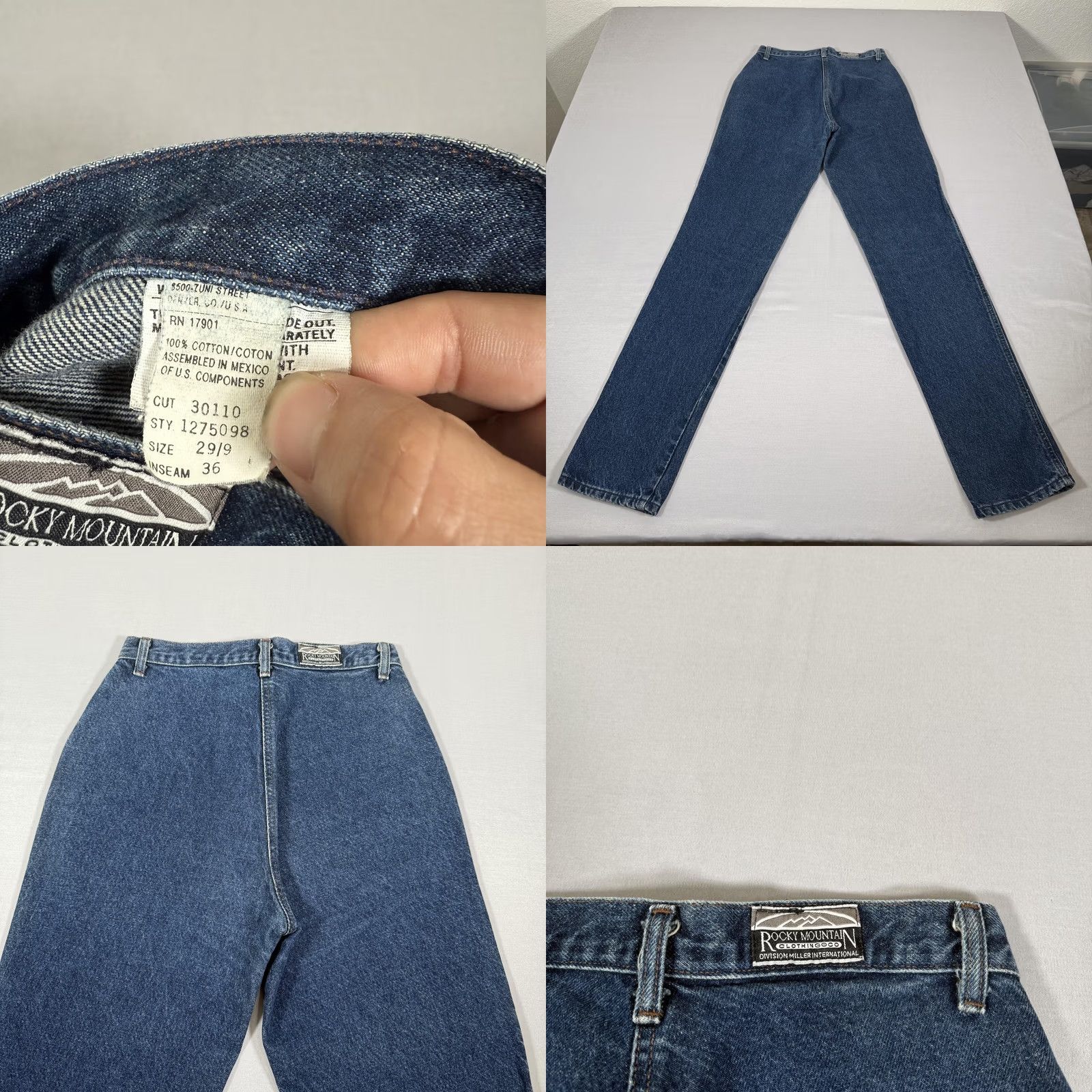 Vintage VINTAGE Rockies Jeans Women 9 Blue Denim Pants 90s Western High Rise Slim Tapered Mid Wash Size 30" / US 8 / IT 44 - 9 Thumbnail