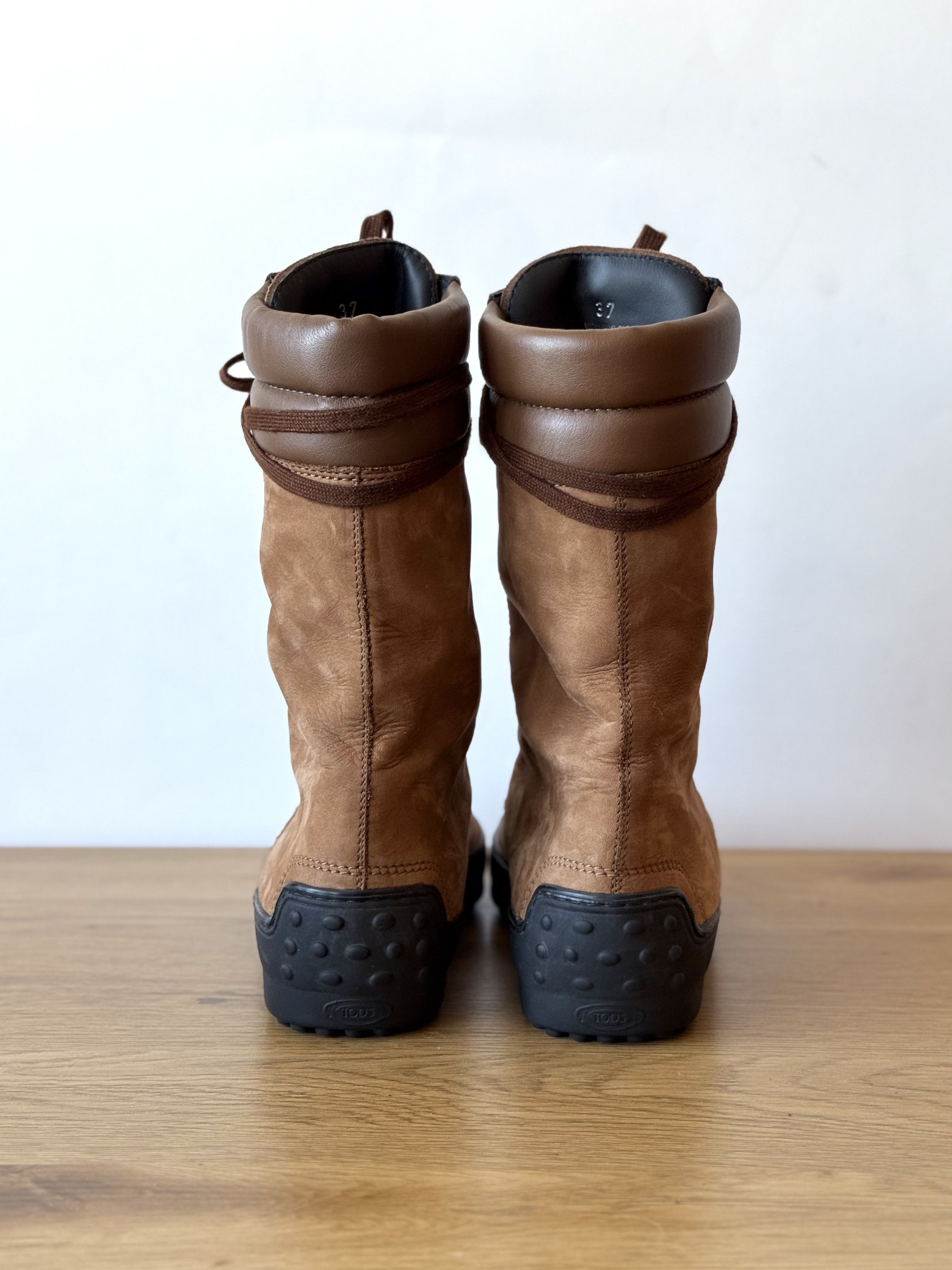 Tod's Tod's Mid Calf Brown Leather Lace Up Boots EU37 Size US 7 / IT 37 - 6 Thumbnail