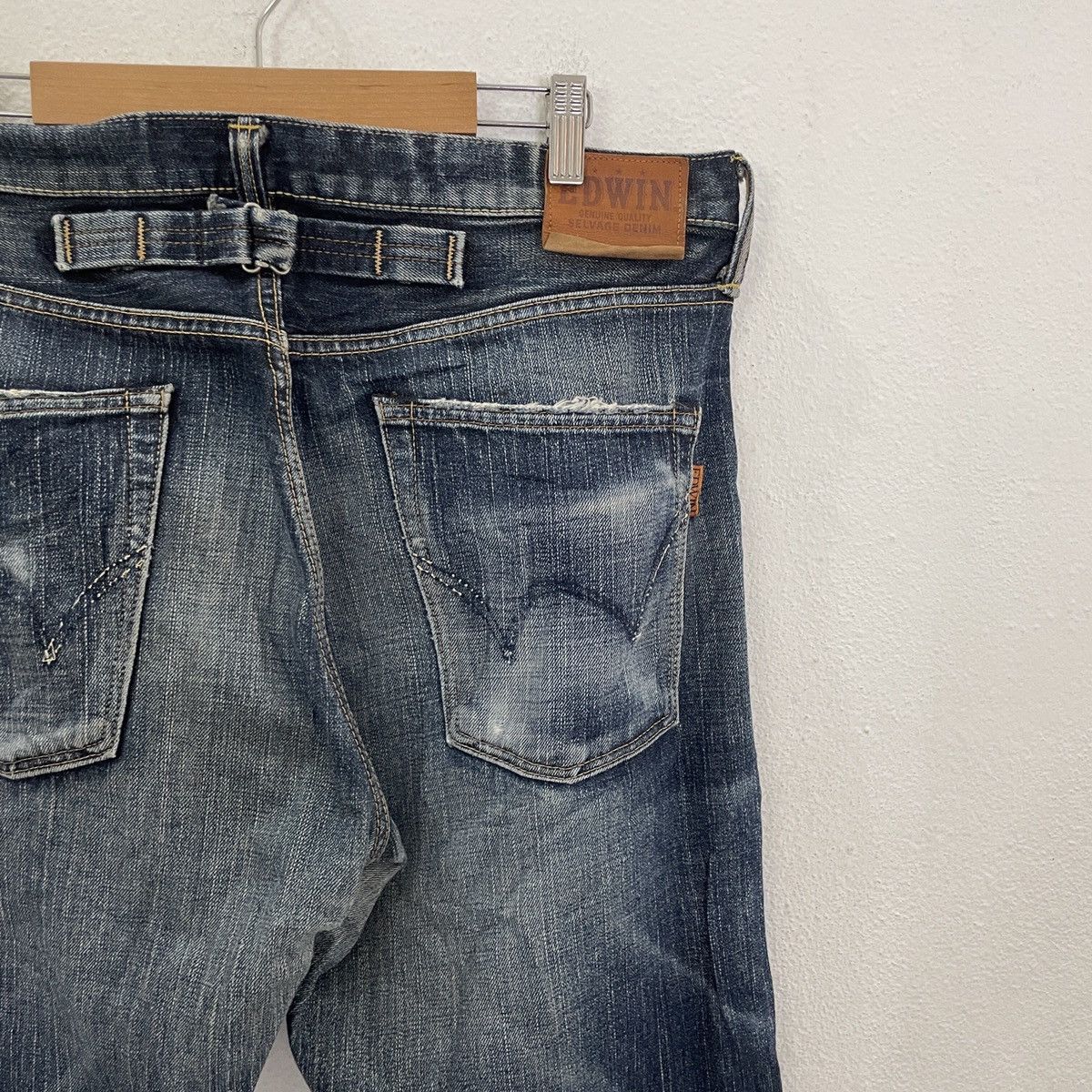 Edwin Redline‼️Vintage Edwin Selvedge Distressed Denim Size US 35 - 8 Thumbnail