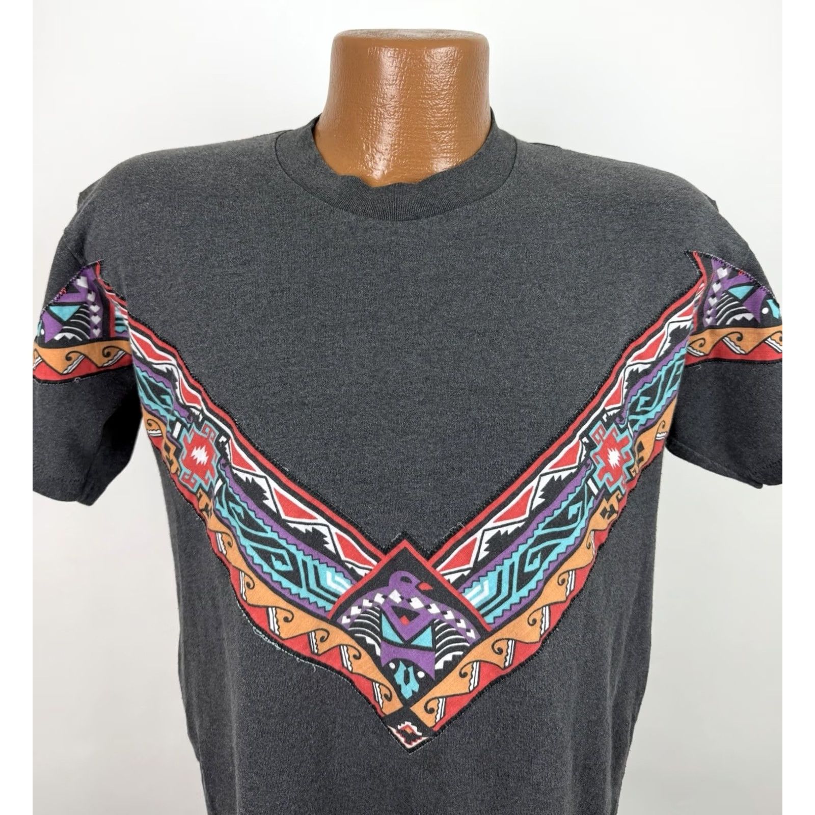 Vintage VINTAGE Vintage Western Tee Mens Medium Charcoal Gray T-shirt 90s Southwestern Cowboy Size US M / EU 48-50 / 2 - 2 Thumbnail