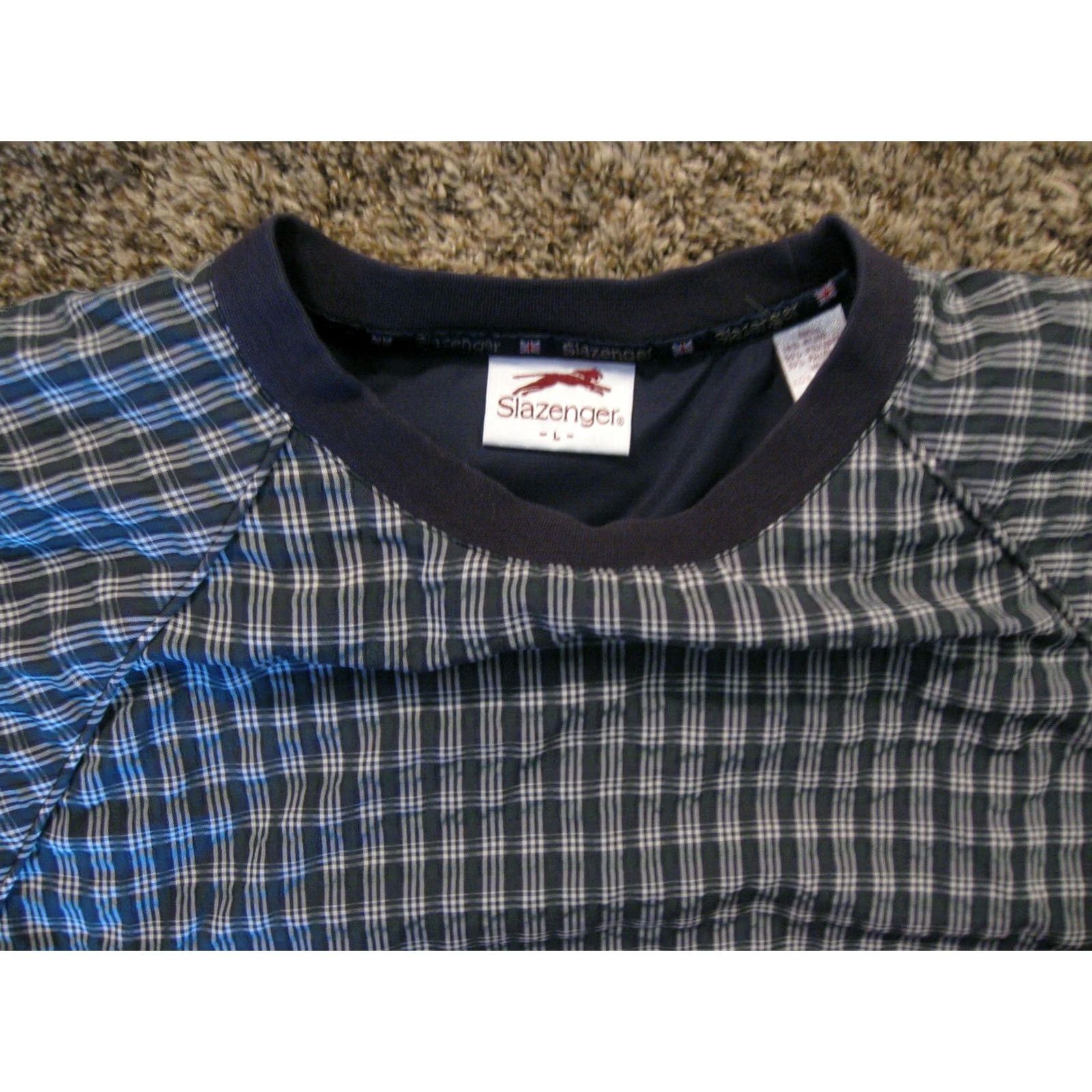 Vintage Slazenger Windbreaker Jacket Pullover Vintage Large Mens Green Striped Nylon Polyester Pockets Casual Golf Size US L / EU 52-54 / 3 - 2 Thumbnail