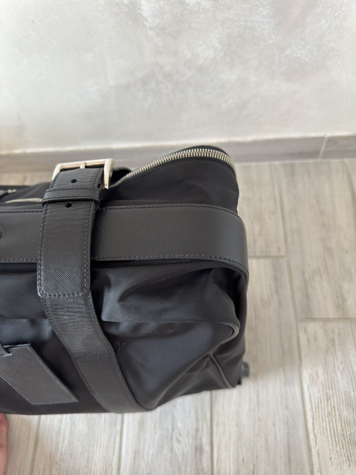 Prada Prada Triangle Logo Nylon Luggage Bag - Black Size ONE SIZE - 11 Thumbnail