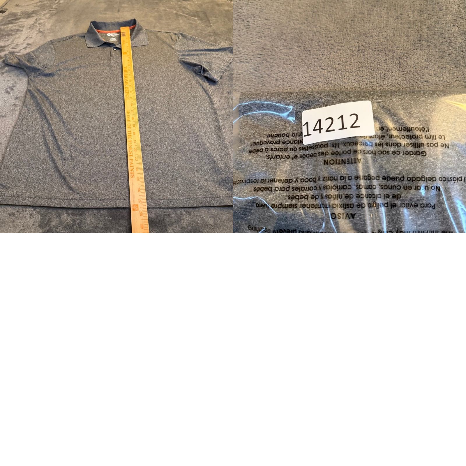 Haggar Haggar Polo Shirt Dark Gray Heathered Short Sleeve Button Up Mens Large Size US L / EU 52-54 / 3 - 8 Thumbnail