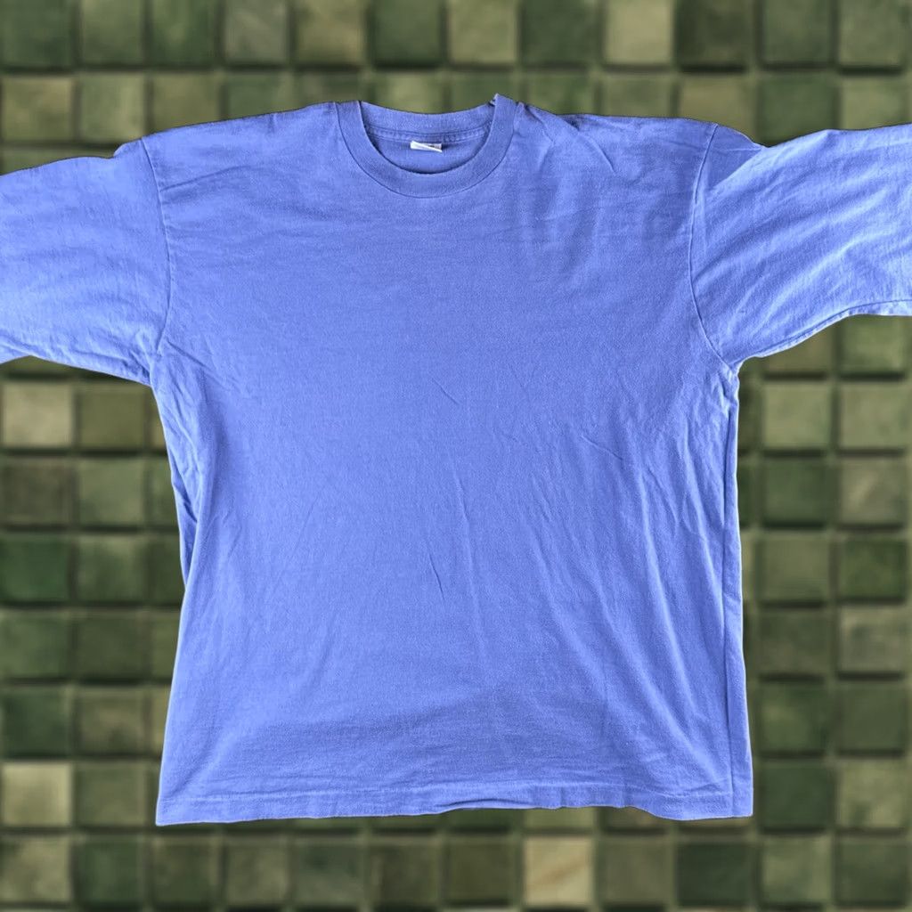 Fruit Of The Loom VINTAGE Fruit of the Loom T Shirt XL Blue Single Stitch USA Made 90s Blank Size US XL / EU 56 / 4 - 1 Thumbnail
