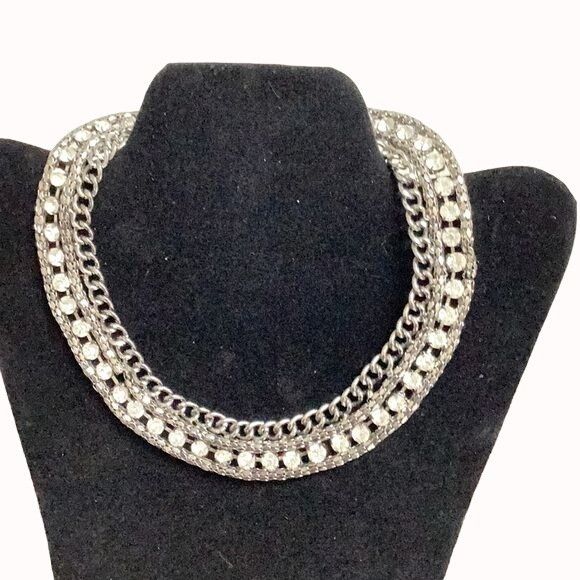Other Gunmetal gray thick choker necklace & Bangle Braclet SKU 00 Size ONE SIZE - 2 Thumbnail