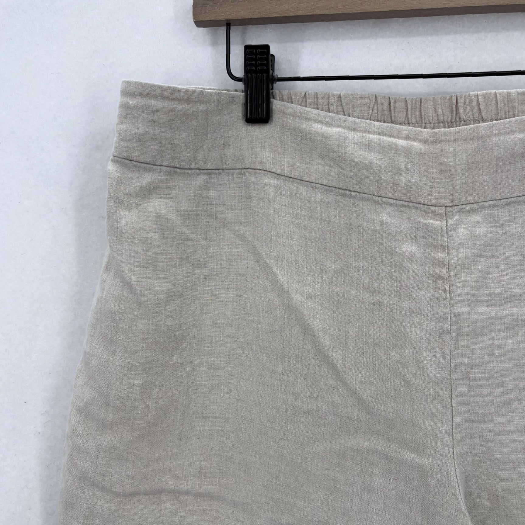 Eileen Fisher Eileen Fisher Pants Womens Large Beige Organic Linen Crop Tapered Pull On Casual Size 36" / US 14 / IT 50 - 3 Thumbnail