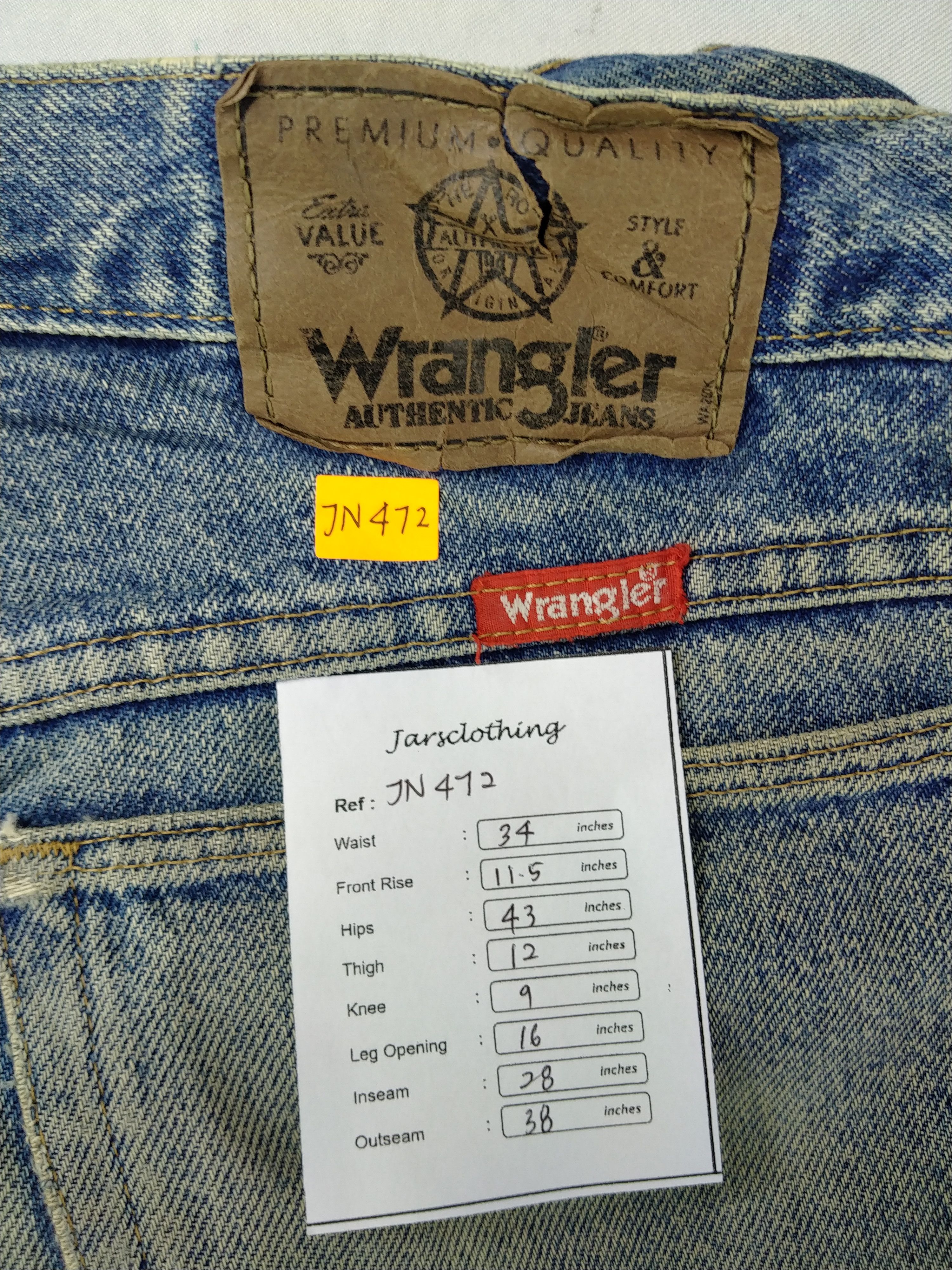 Wrangler Dirty Blue Wrangler Distressed Denim 34x28 -JN472 Size US 34 / EU 50 - 8 Thumbnail