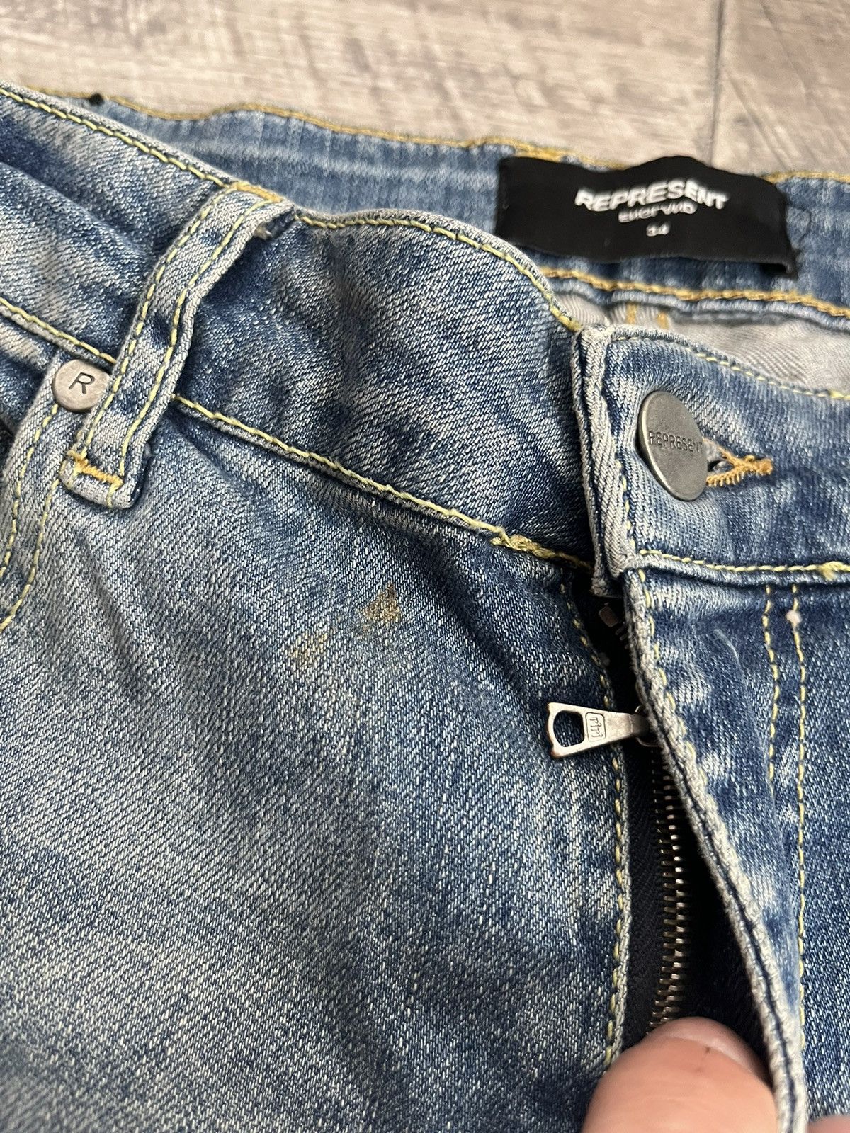 Represent Clo. Represent Biker Denim Sand Blue Pants Jeans Size US 32 / EU 48 - 8 Thumbnail